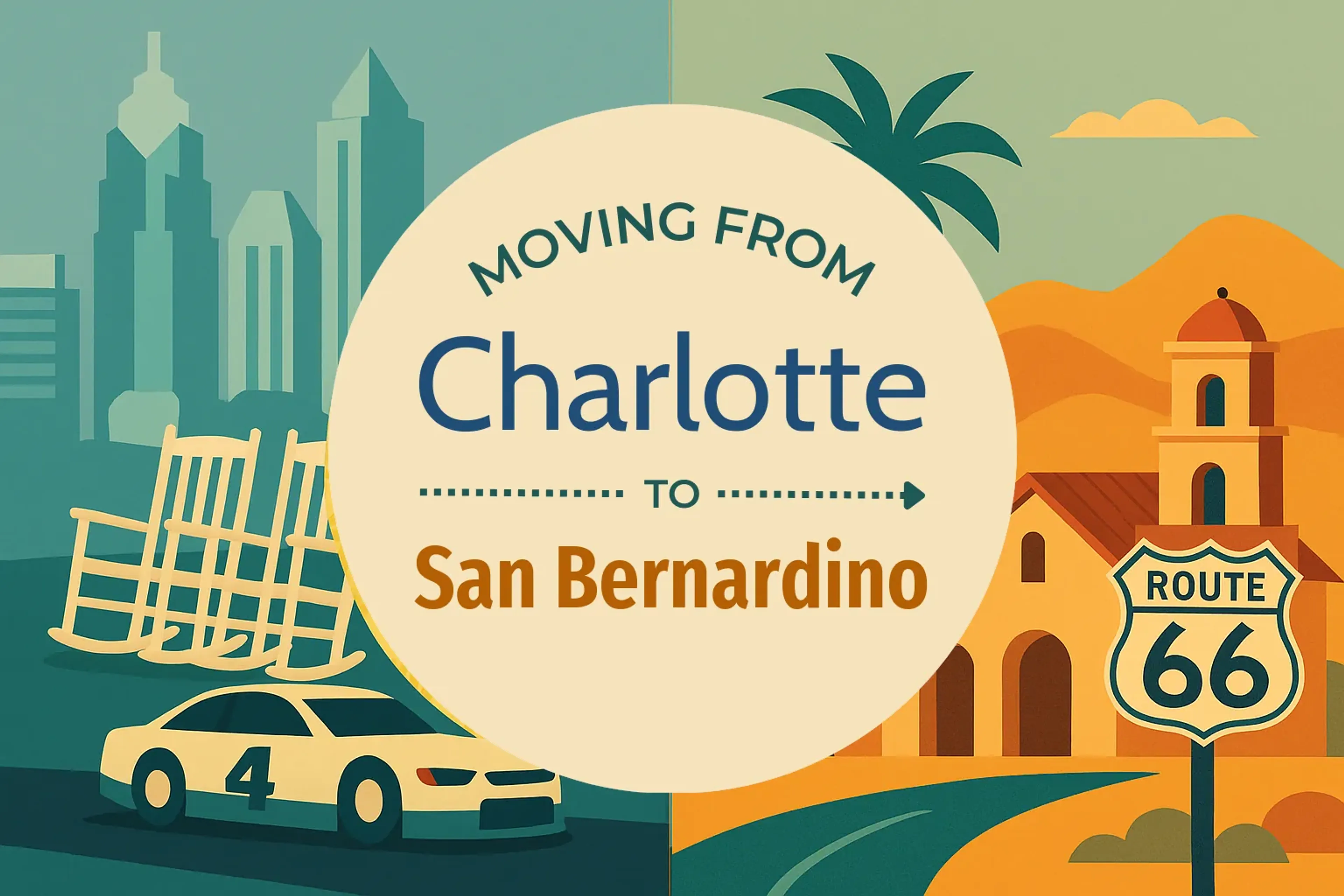 Side-by-side comparison of Charlotte to San Bernardino moving companies