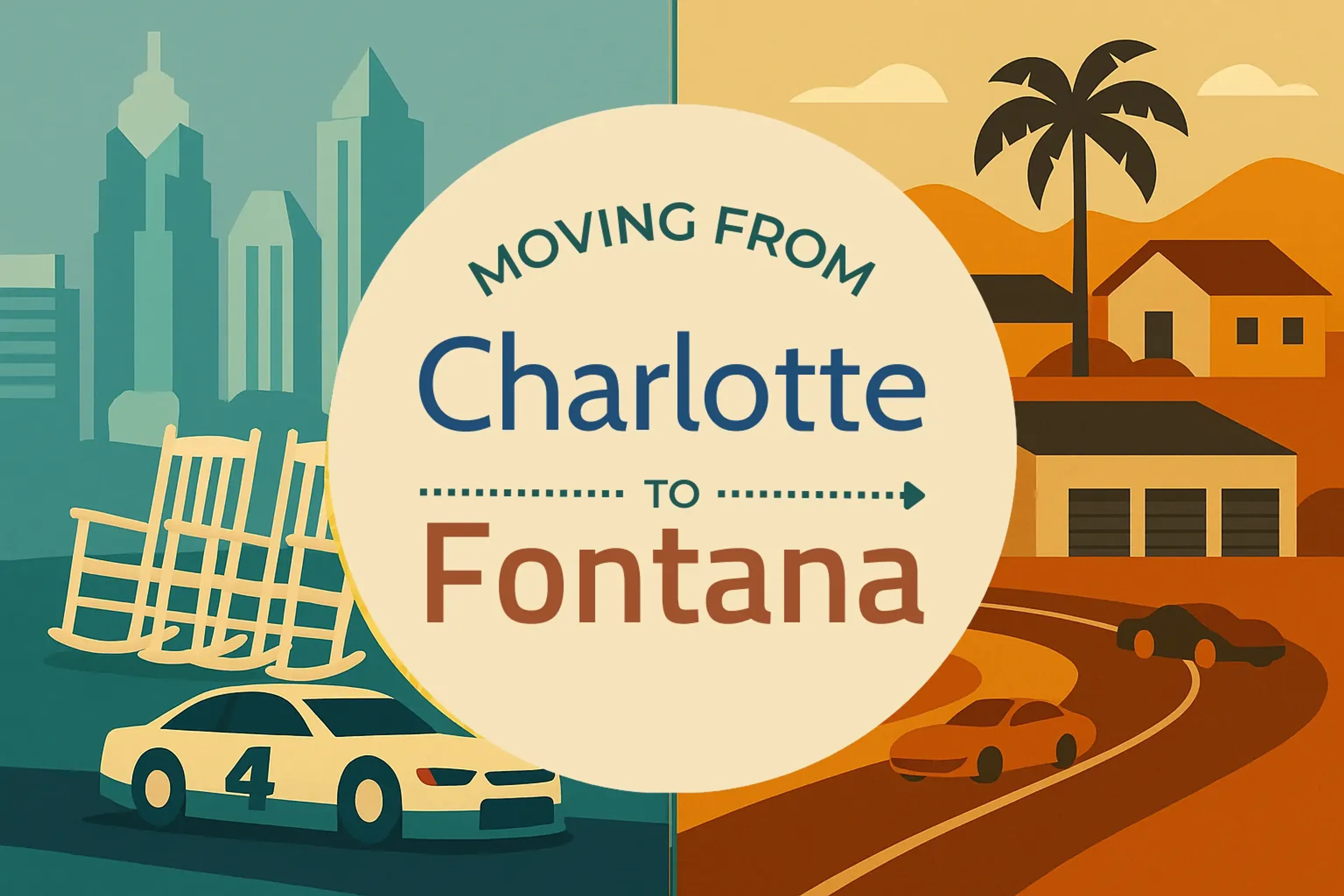 Side-by-side comparison of Charlotte to Fontana moving companies
