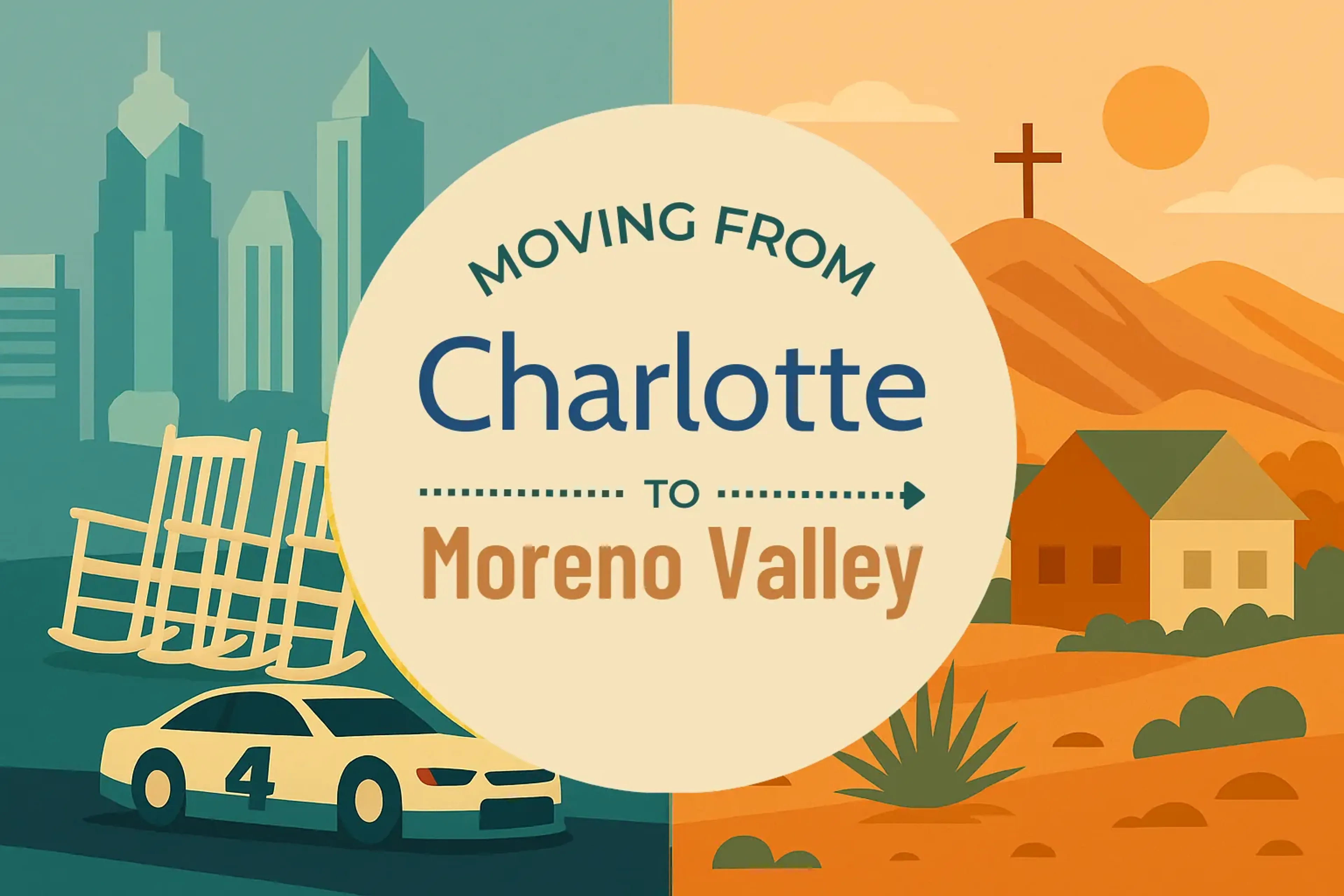 Side-by-side comparison of Charlotte to Moreno Valley moving companies