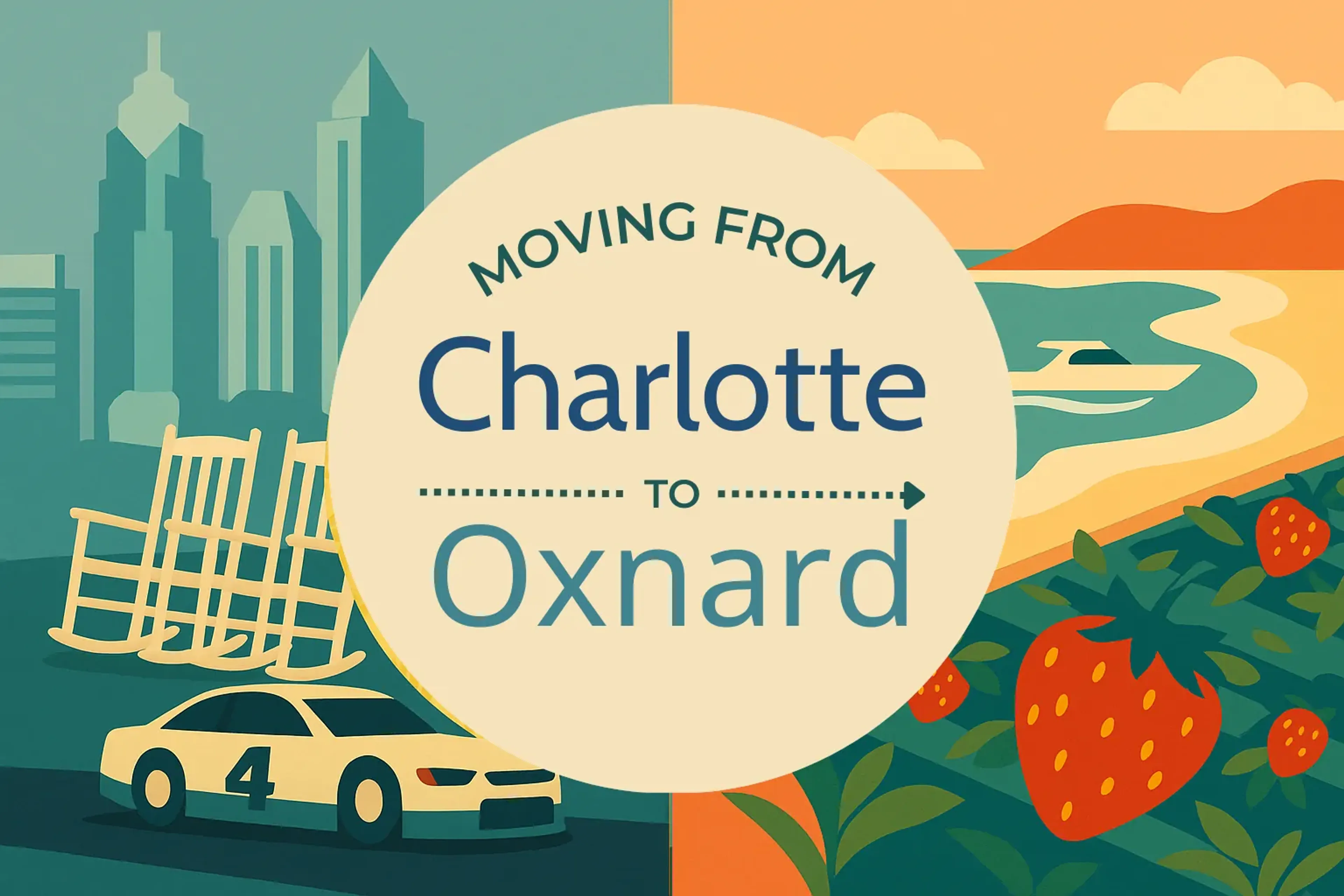 Side-by-side comparison of Charlotte to Oxnard moving companies