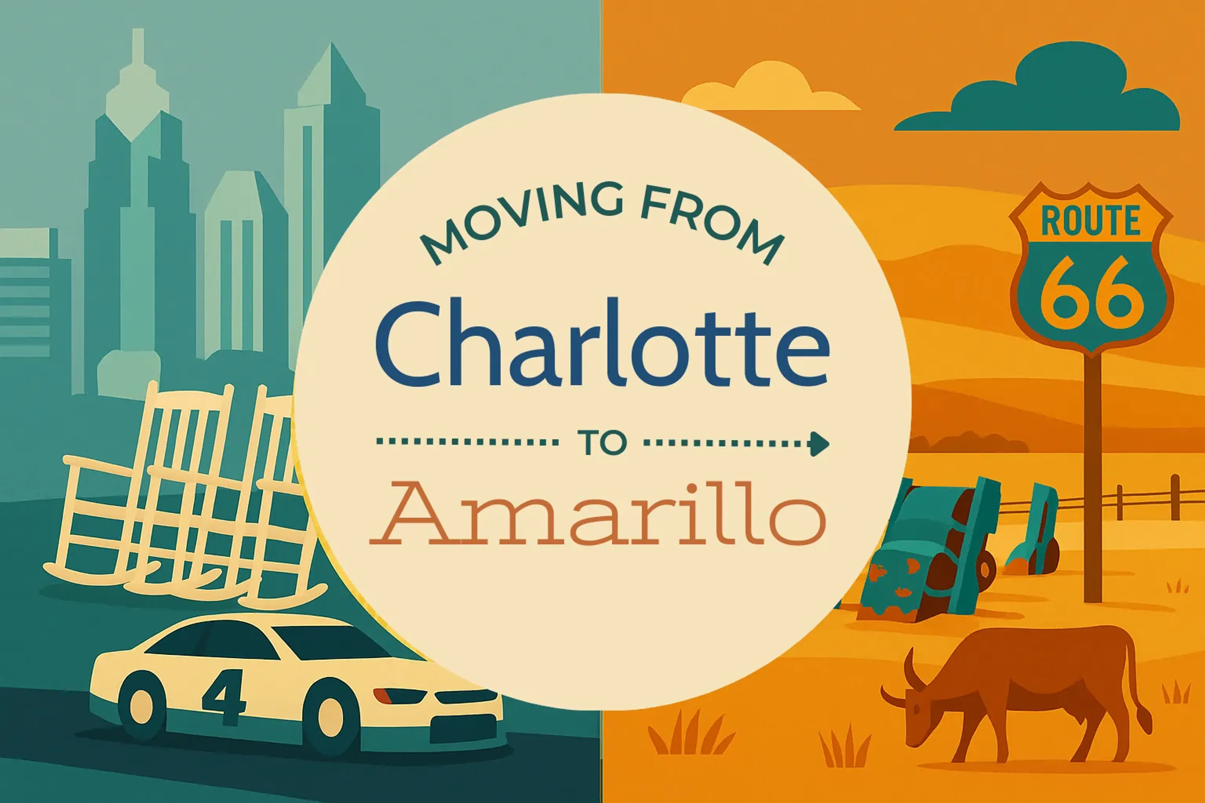 Side-by-side comparison of Charlotte to Amarillo moving companies