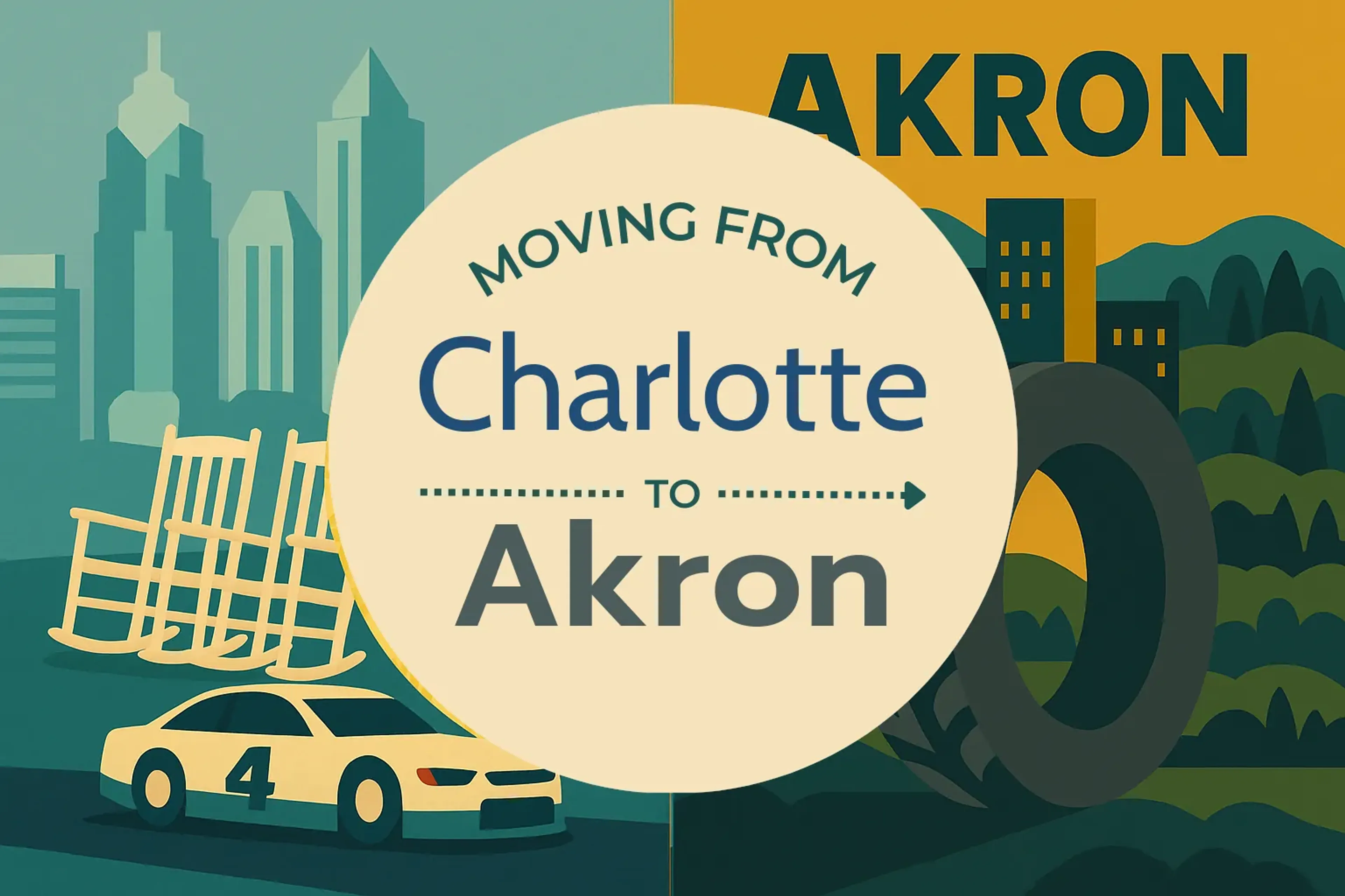 Side-by-side comparison of Charlotte to Akron moving companies