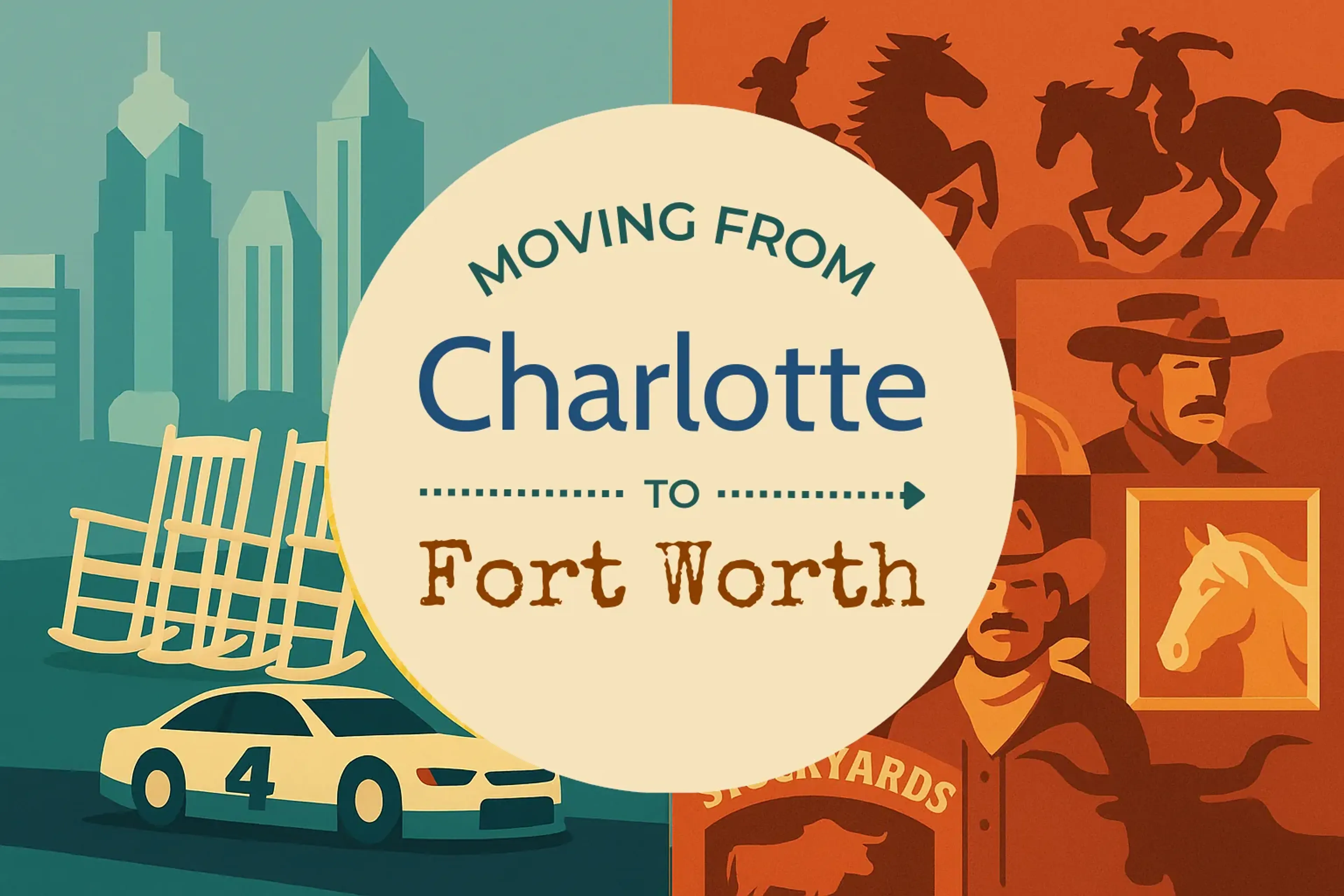 Side-by-side comparison of Charlotte to Fort Worth moving companies