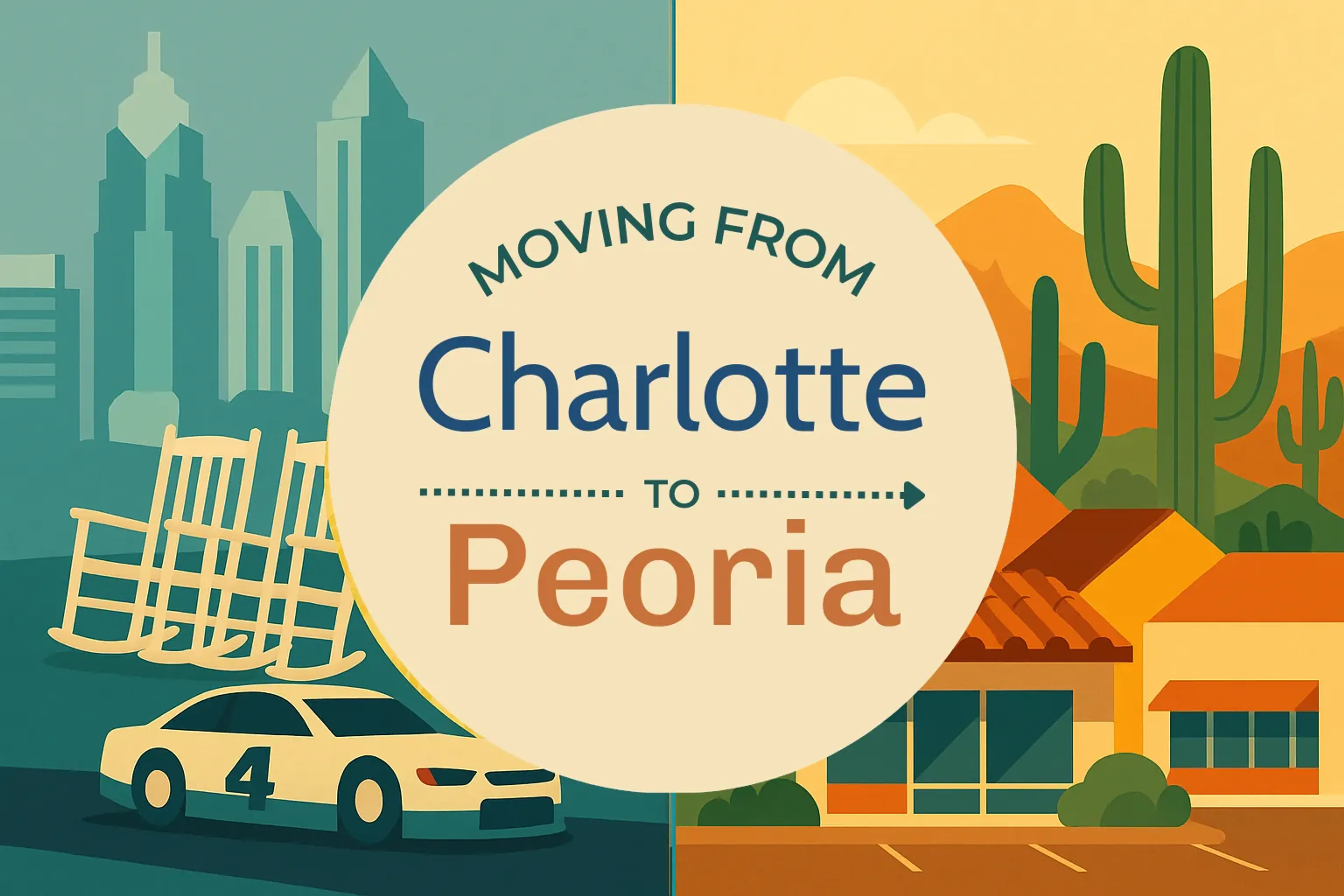 Side-by-side comparison of Charlotte to Peoria moving companies