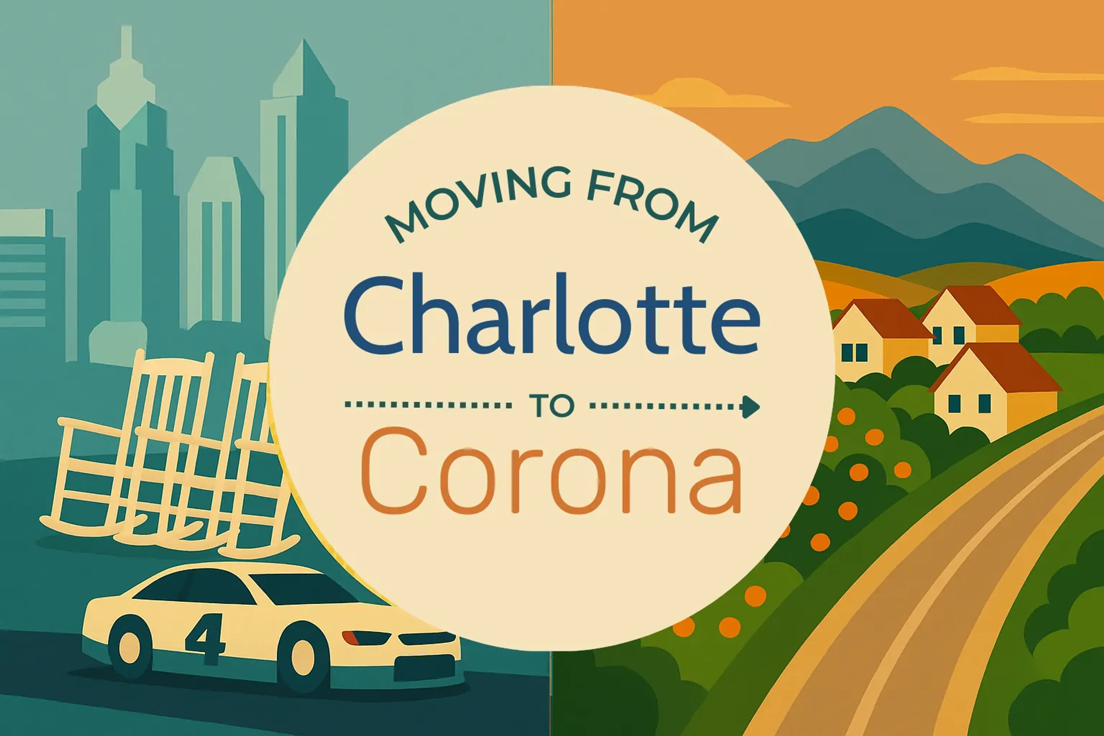 Side-by-side comparison of Charlotte to Corona moving companies