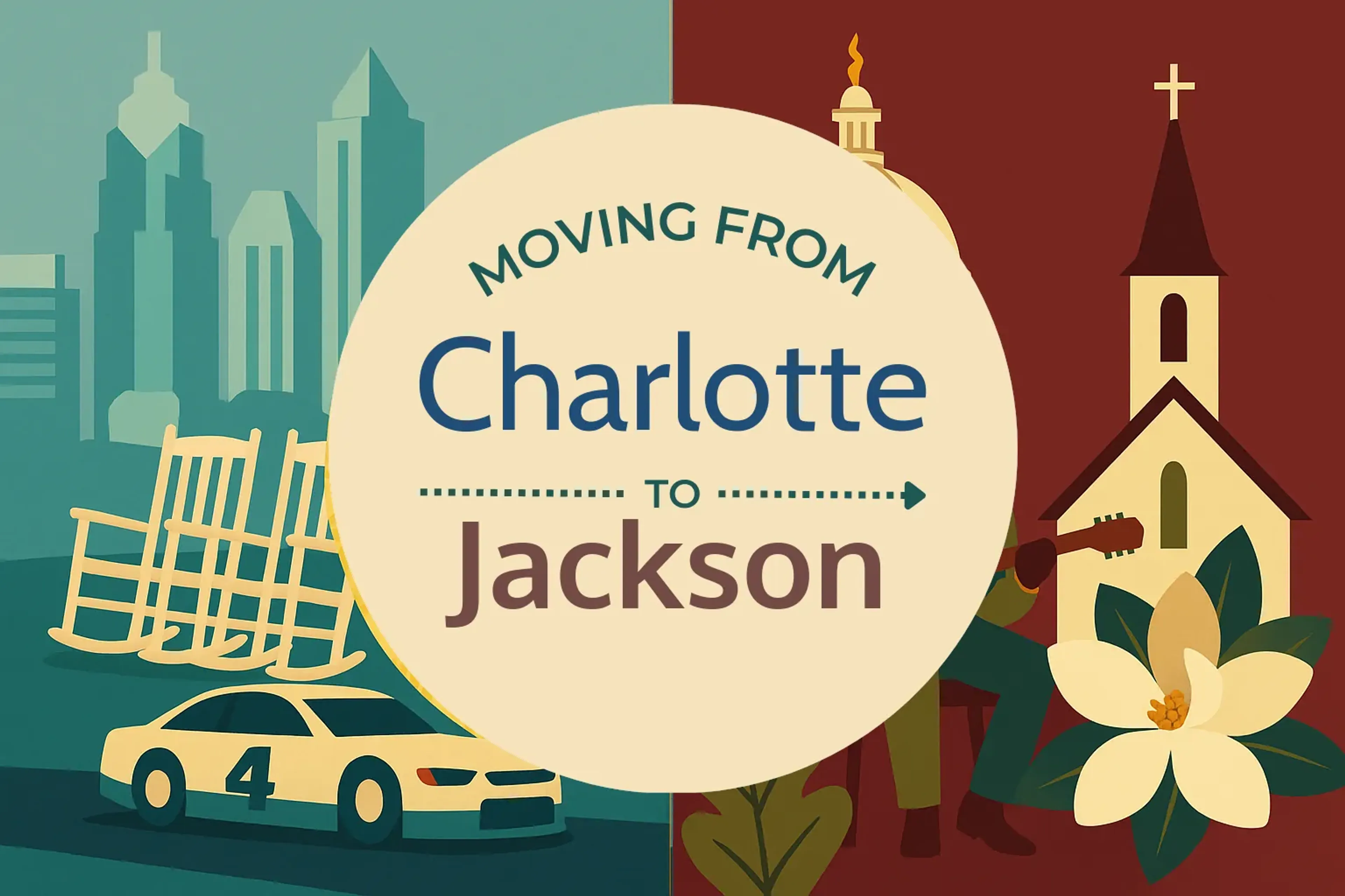 Side-by-side comparison of Charlotte to Jackson moving companies