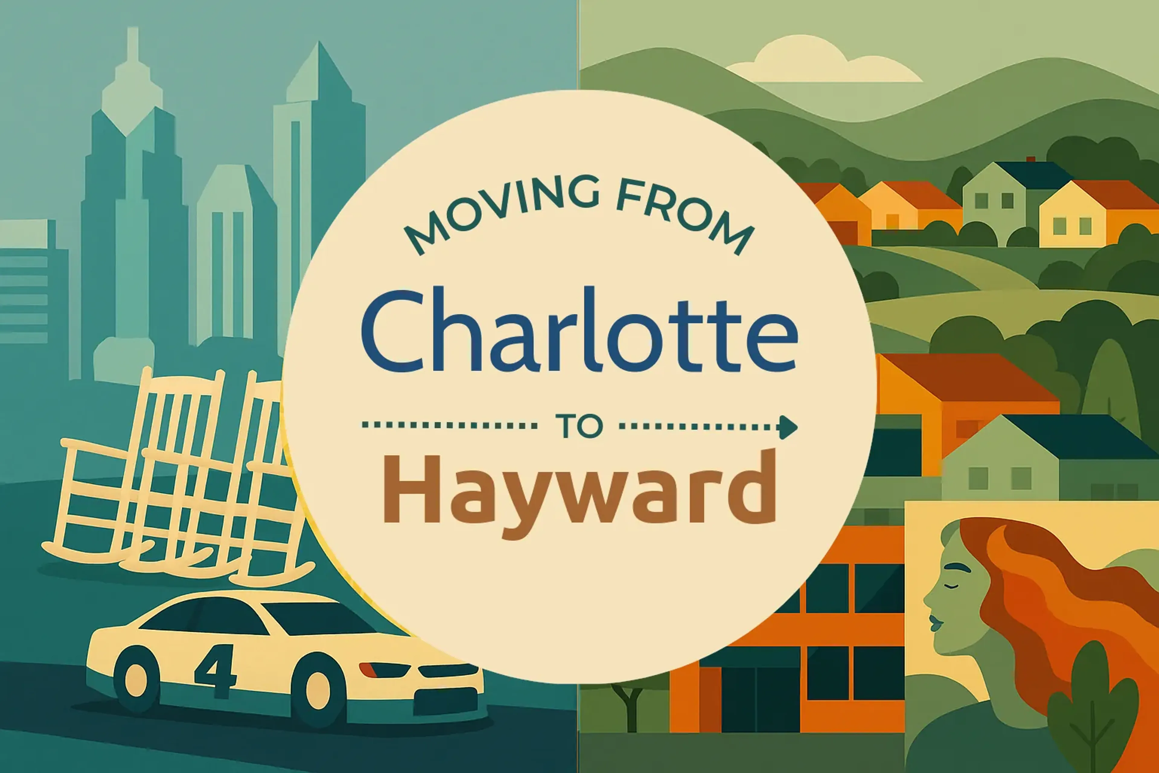 Side-by-side comparison of Charlotte to Hayward moving companies