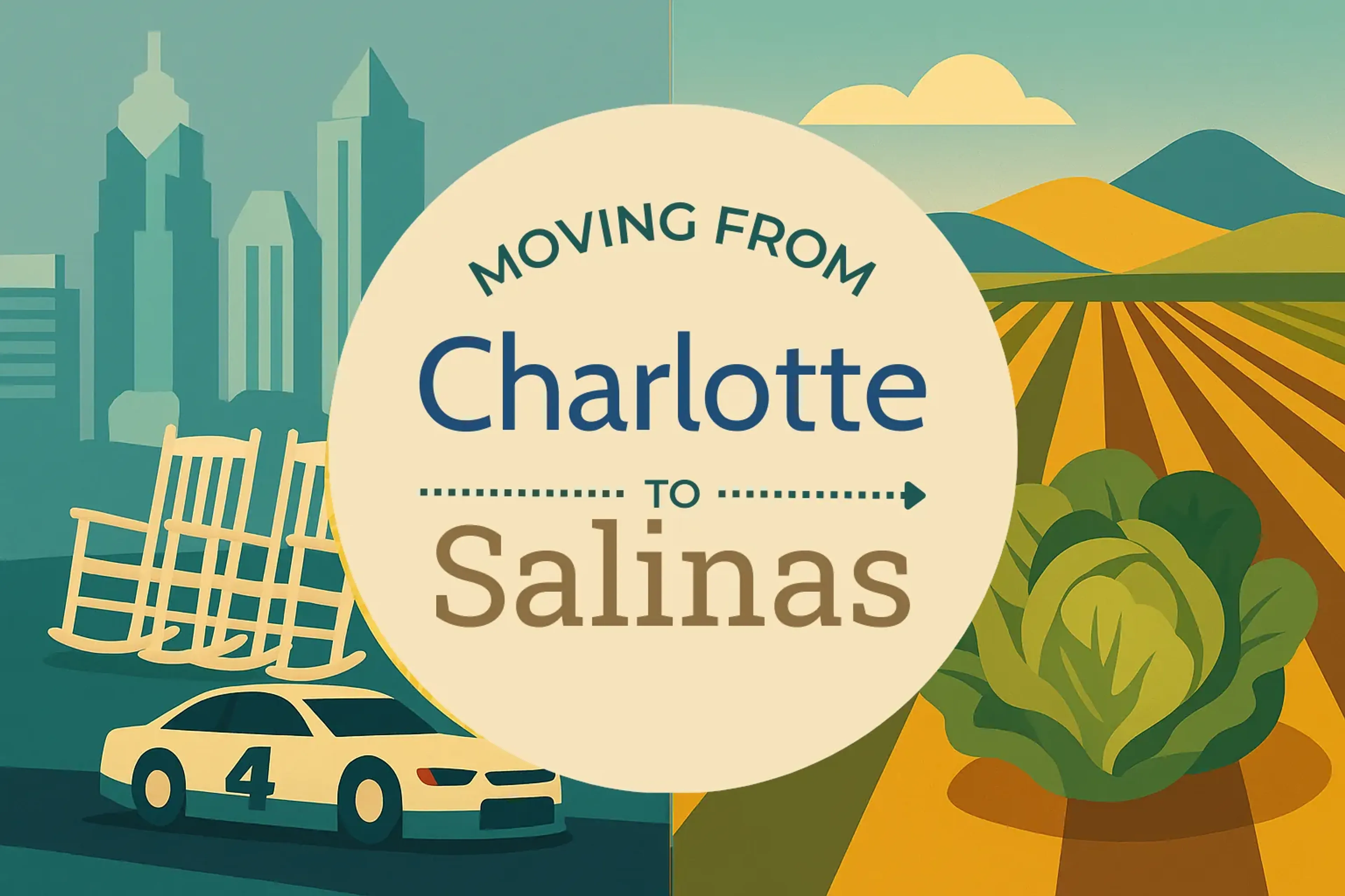 Side-by-side comparison of Charlotte to Salinas moving companies