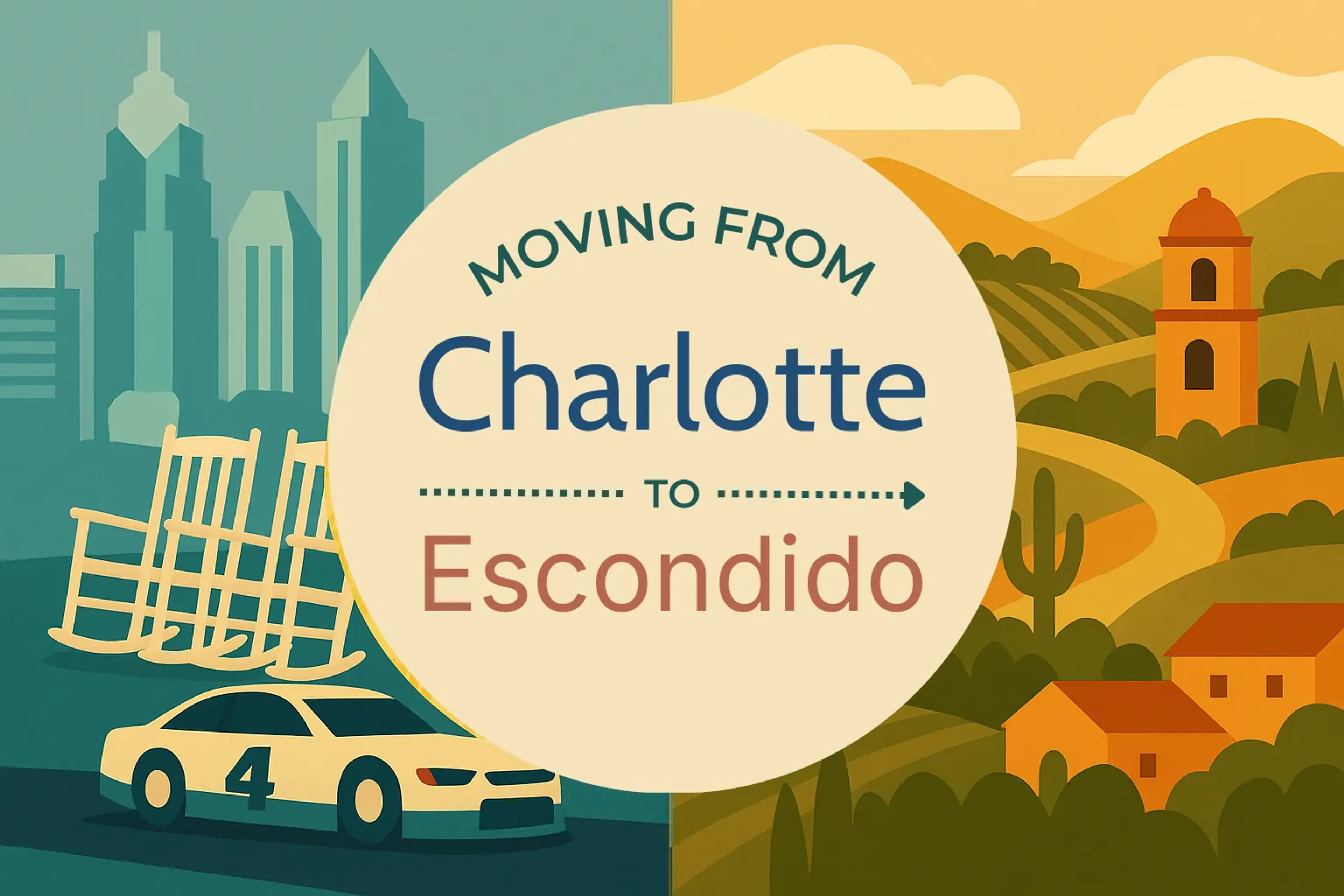 Side-by-side comparison of Charlotte to Escondido moving companies