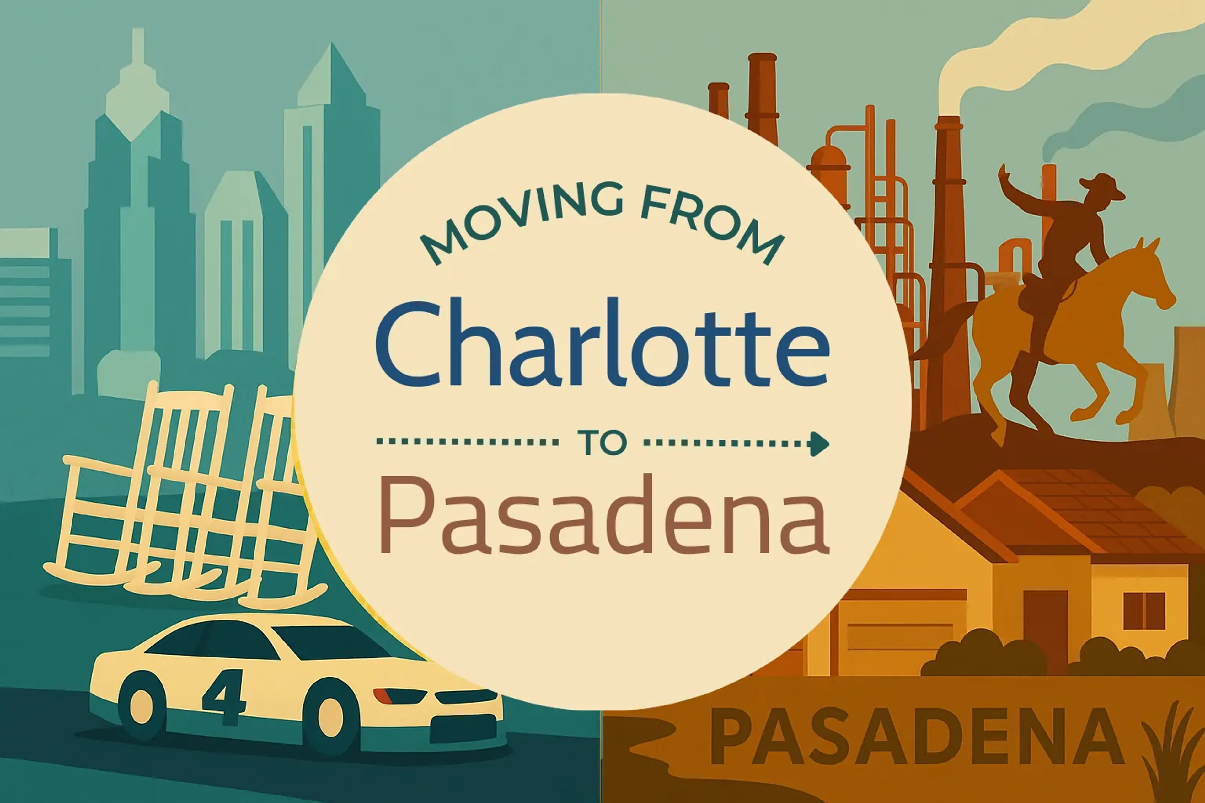 Side-by-side comparison of Charlotte to Pasadena moving companies