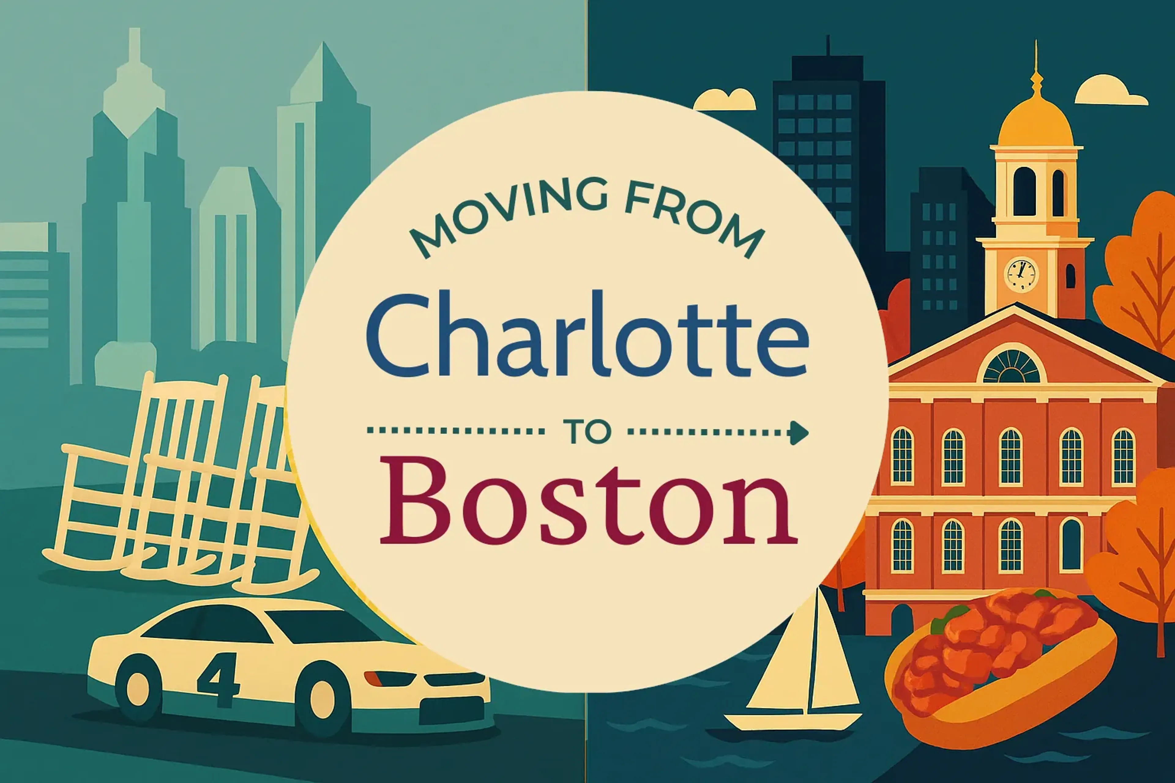 Side-by-side comparison of Charlotte to Boston moving companies