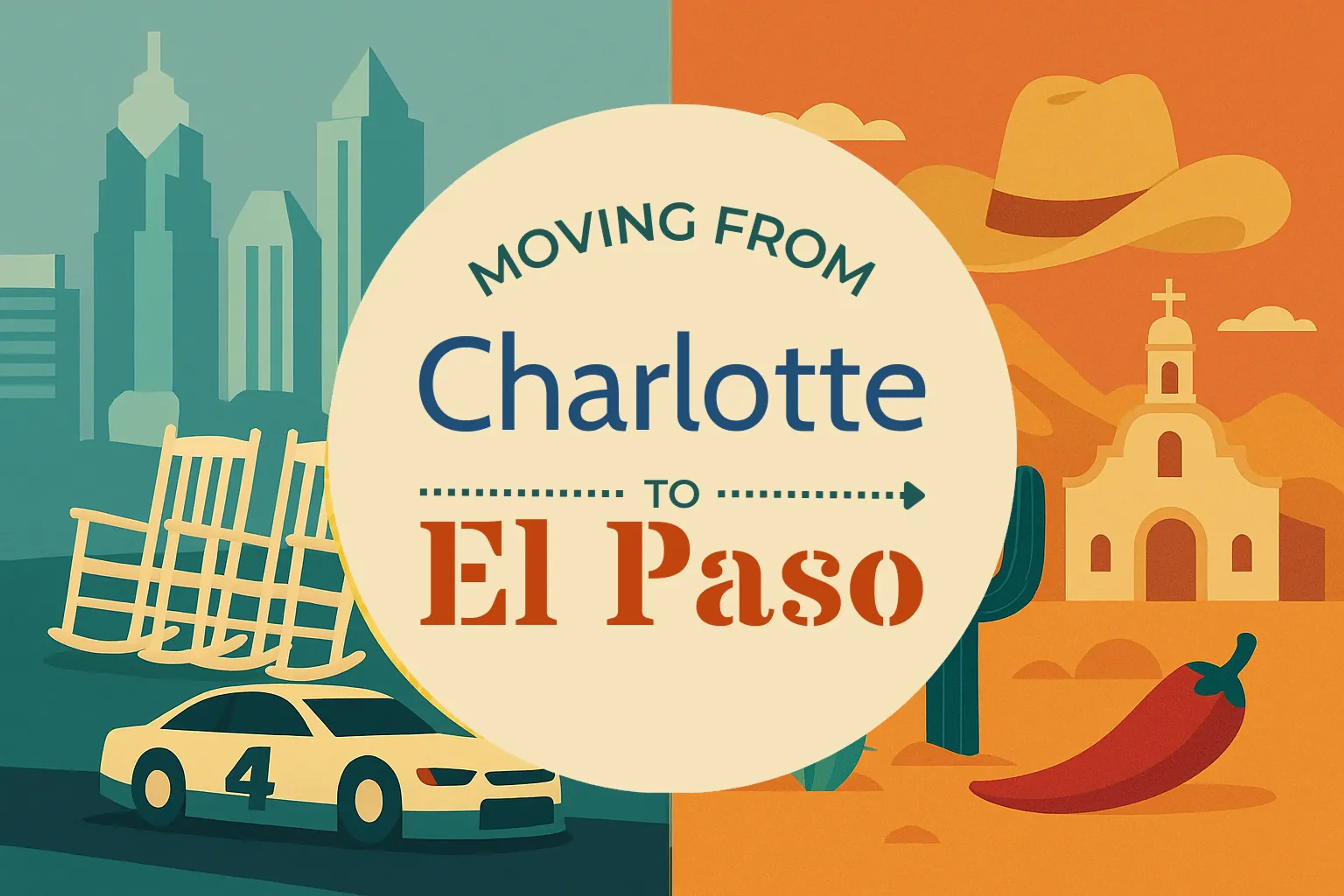 Side-by-side comparison of Charlotte to El Paso moving companies