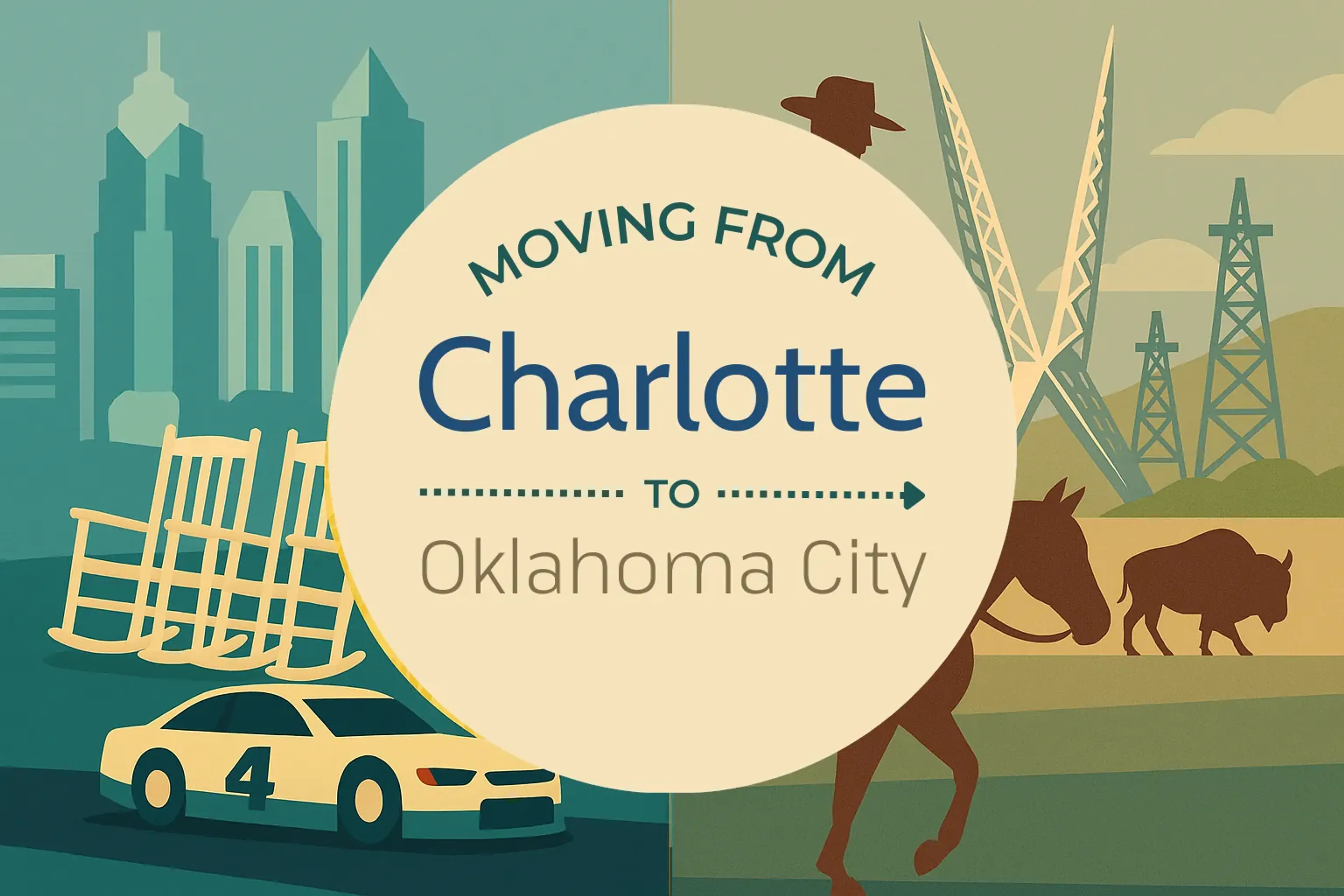 Side-by-side comparison of Charlotte to Oklahoma City moving companies