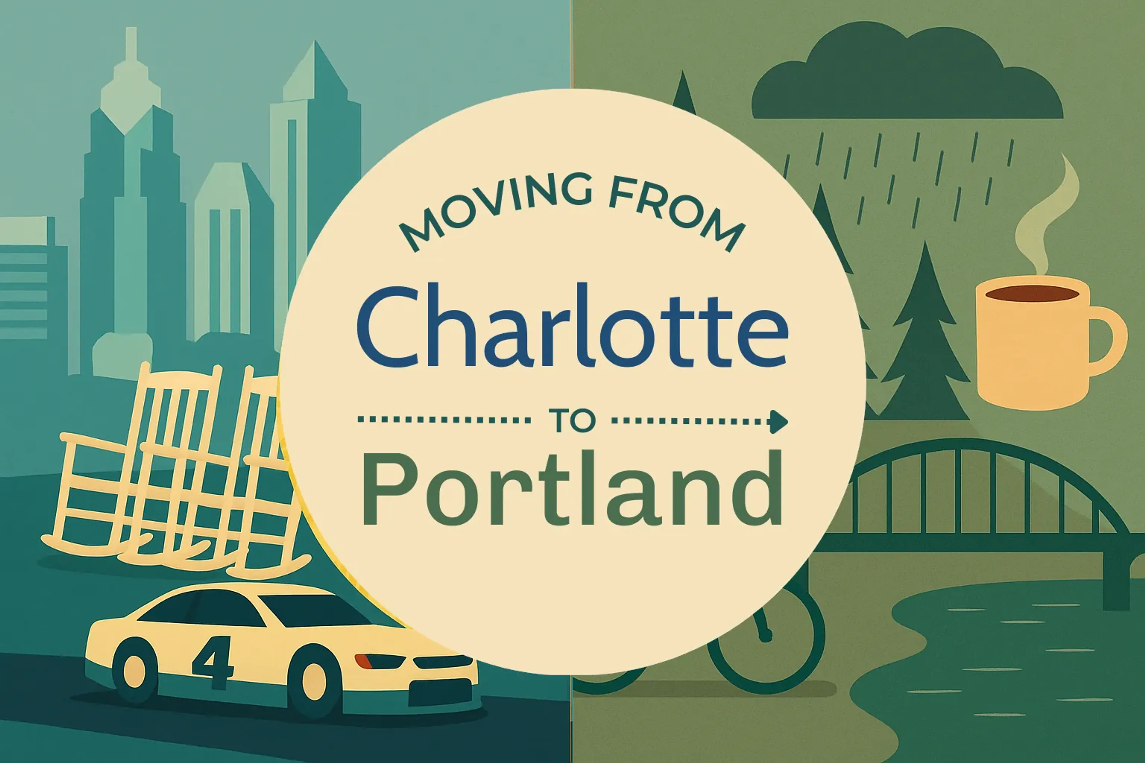 Side-by-side comparison of Charlotte to Portland moving companies