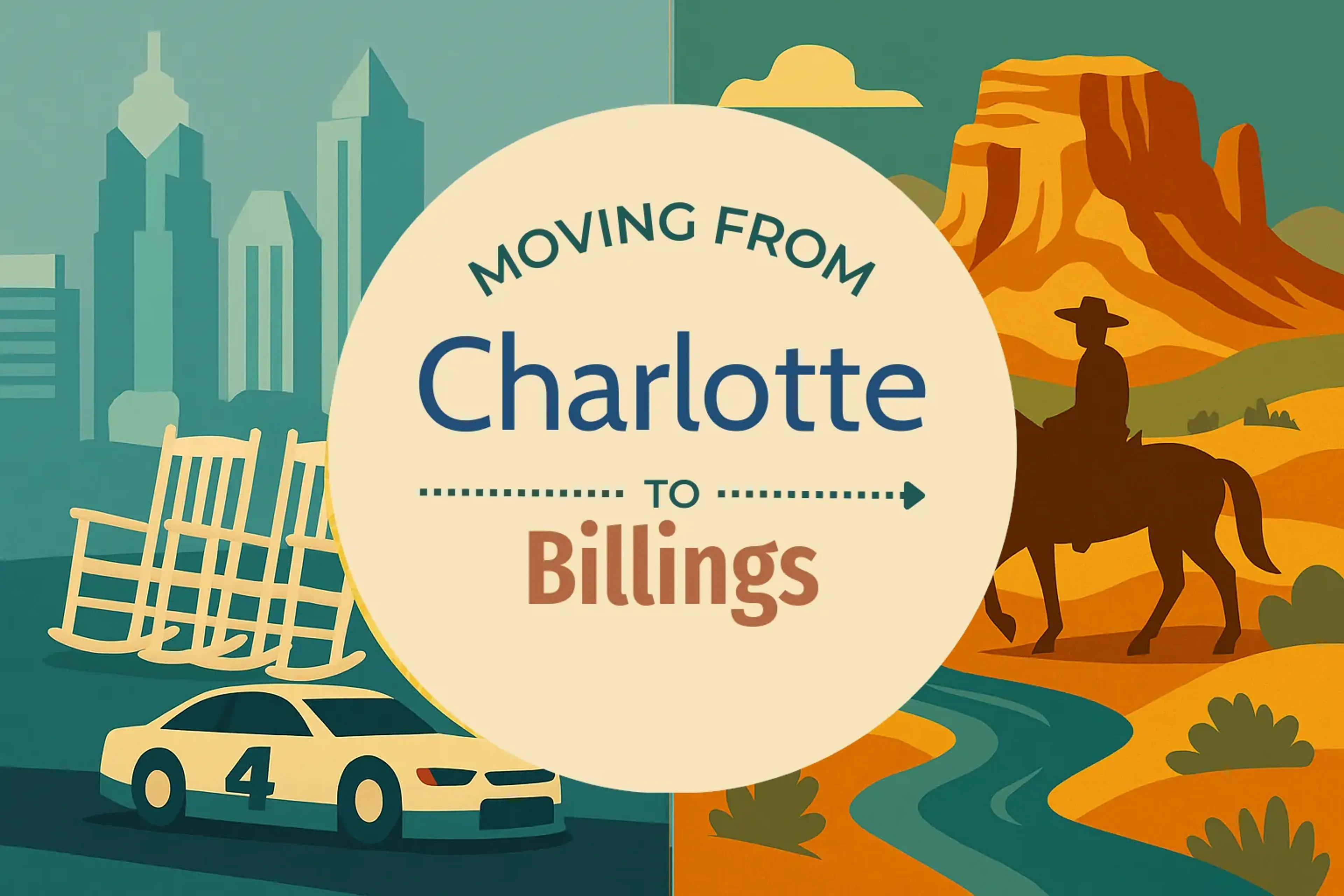 Side-by-side comparison of Charlotte to Billings moving companies