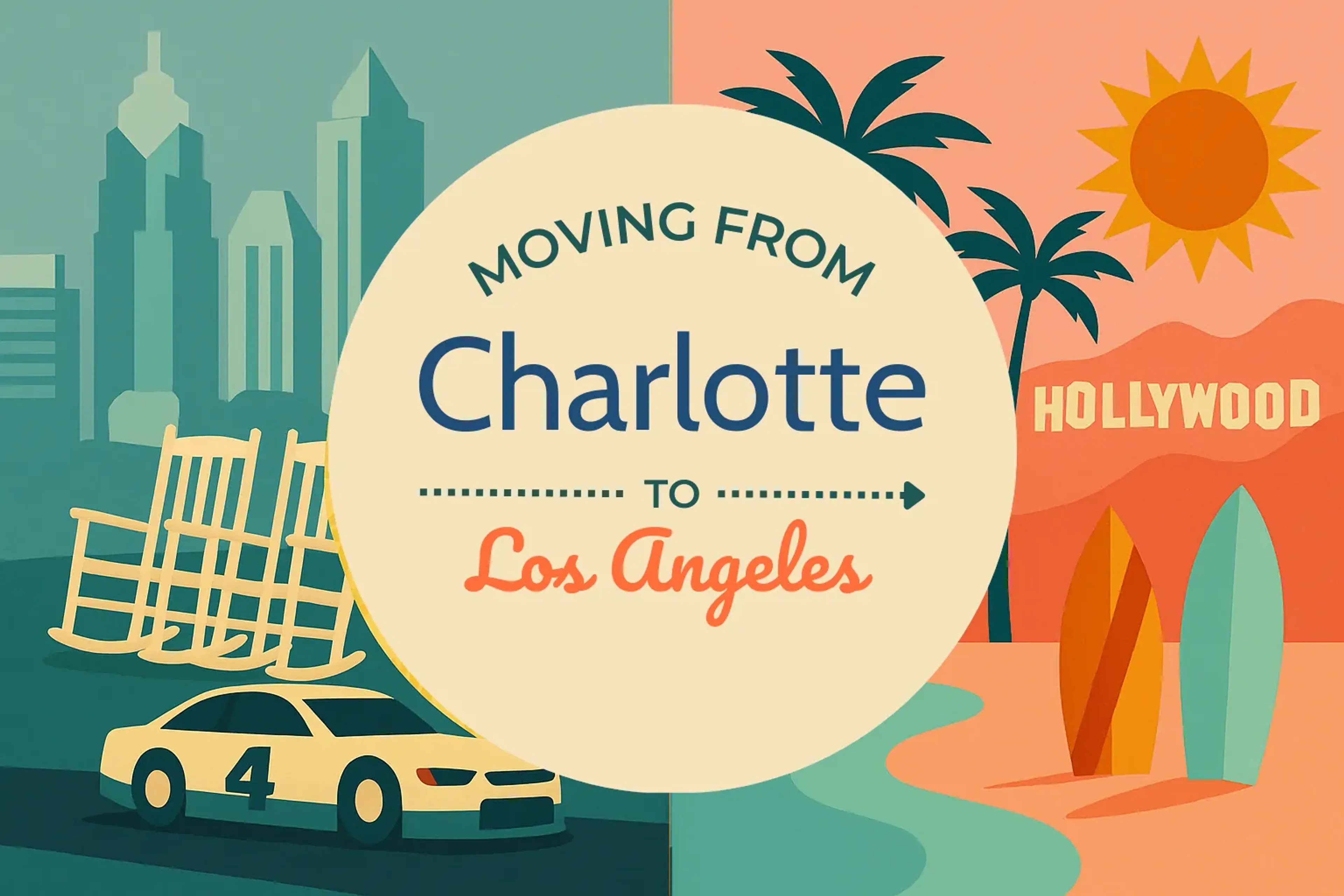 Side-by-side comparison of Charlotte to Los Angeles moving companies