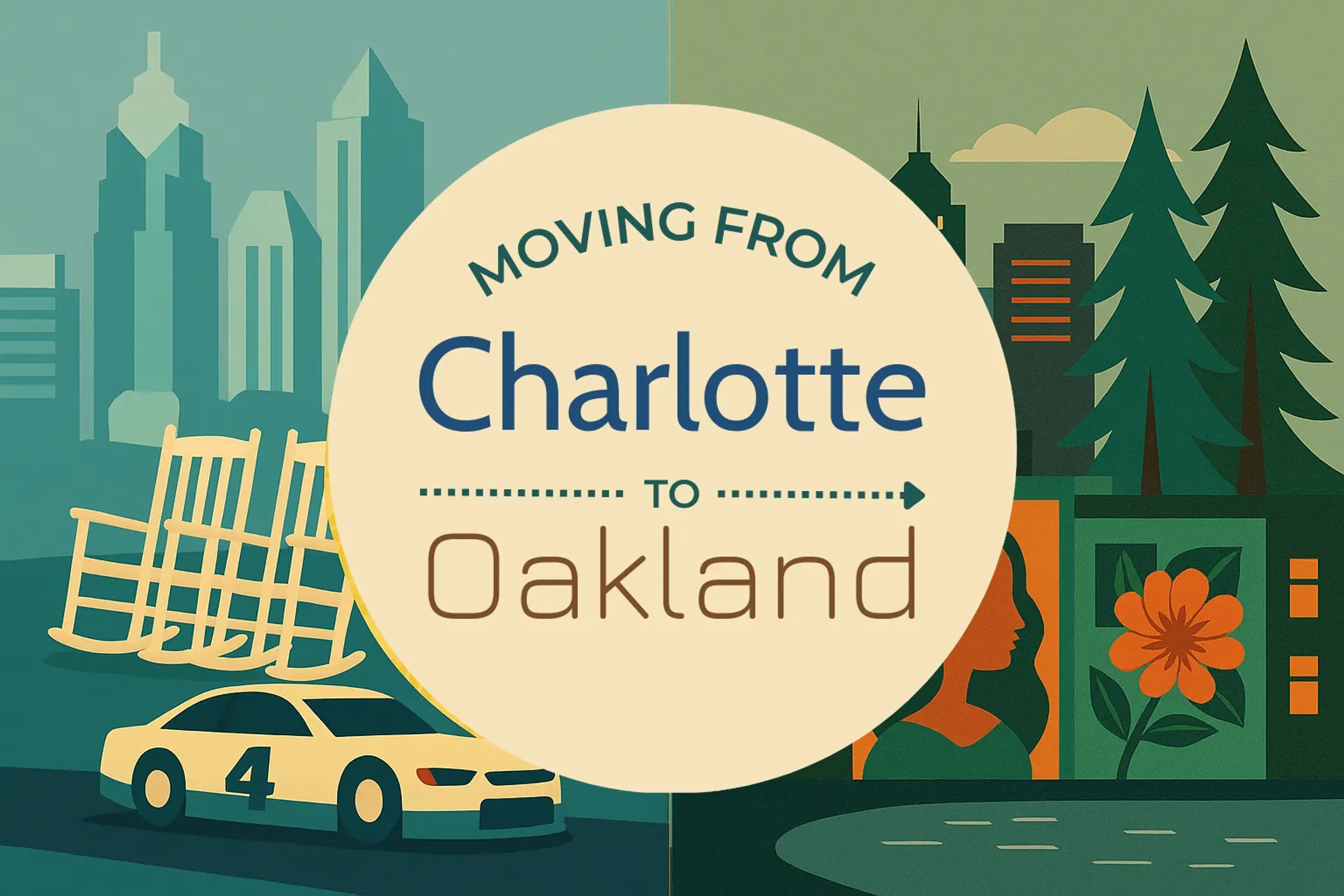 Side-by-side comparison of Charlotte to Oakland moving companies