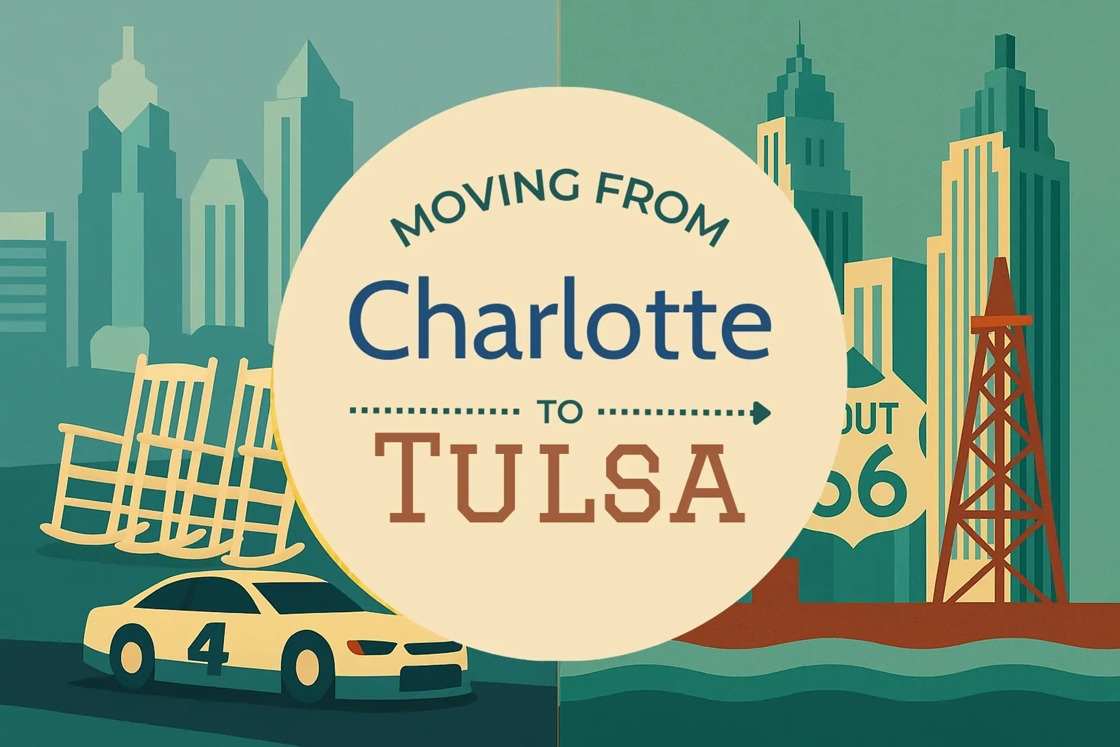 Side-by-side comparison of Charlotte to Tulsa moving companies