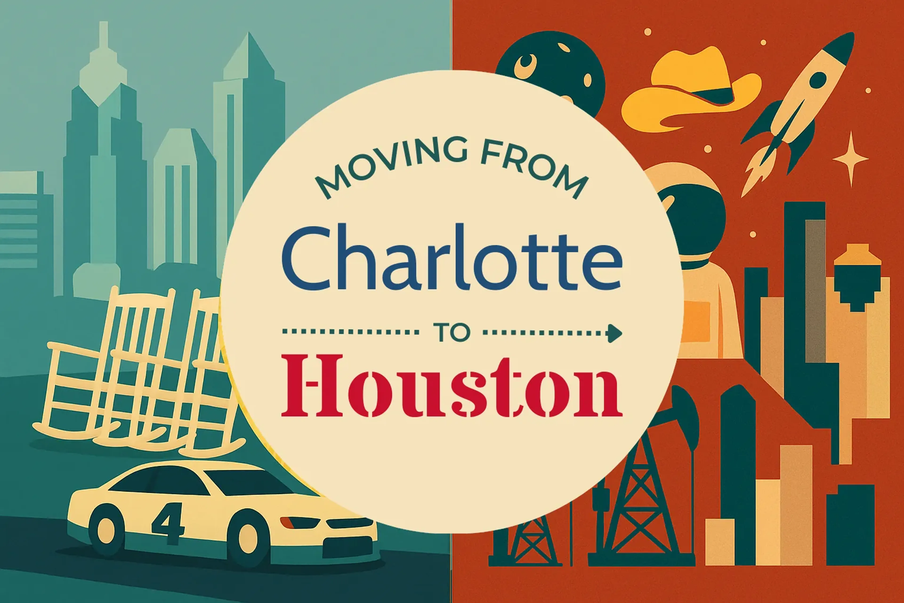 Side-by-side comparison of Charlotte to Houston moving companies