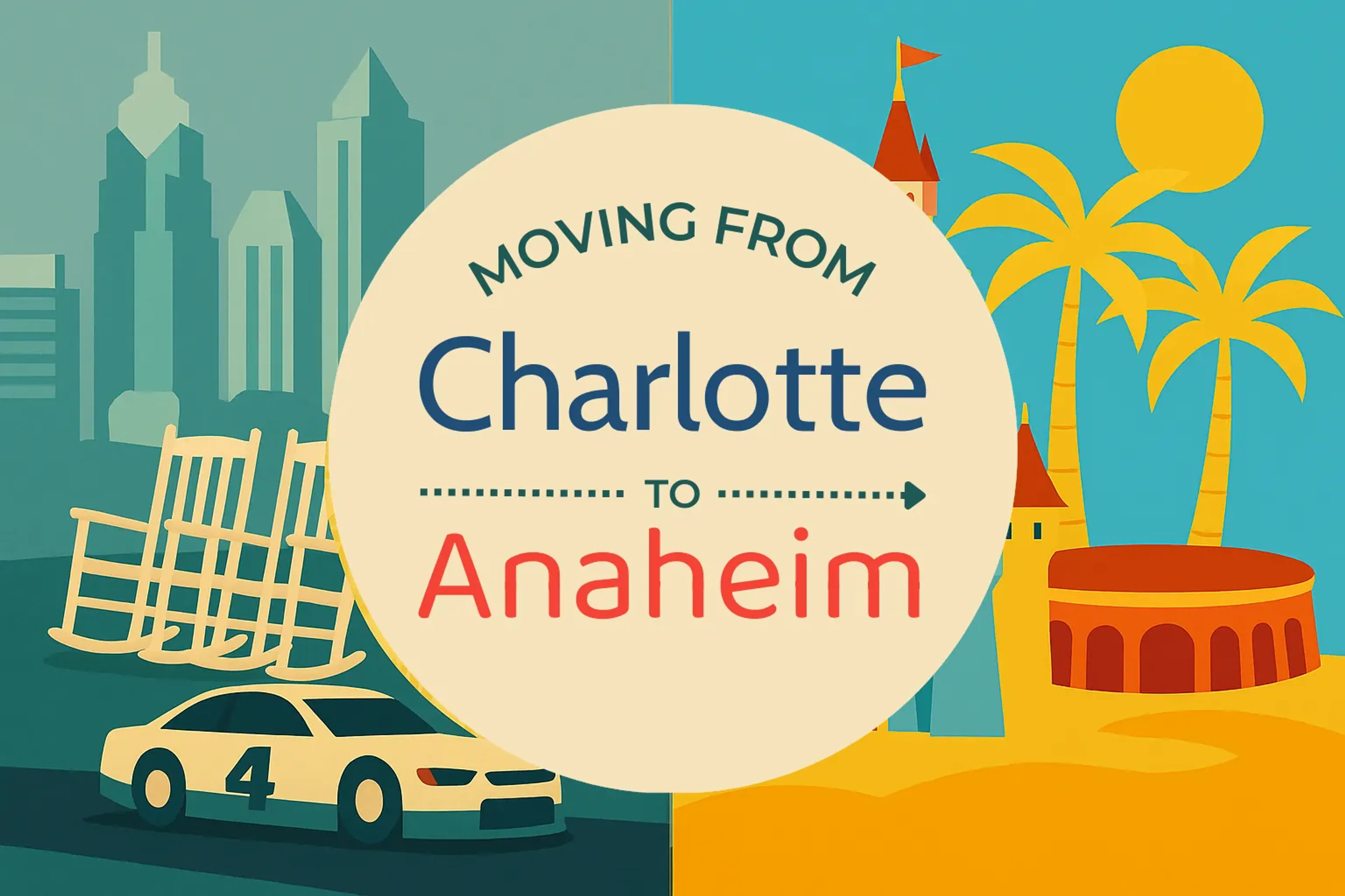 Side-by-side comparison of Charlotte to Anaheim moving companies