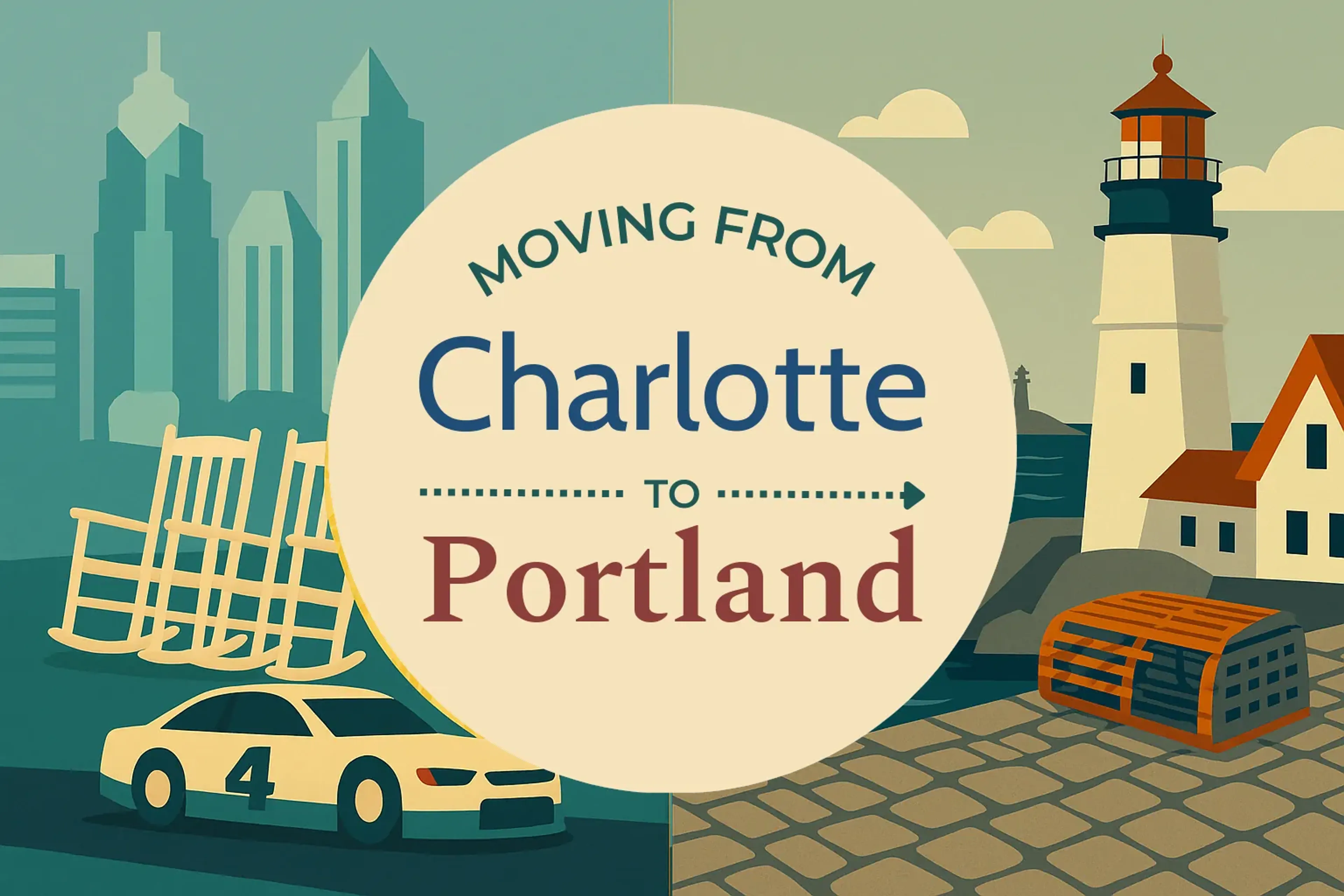 Side-by-side comparison of Charlotte to Portland moving companies
