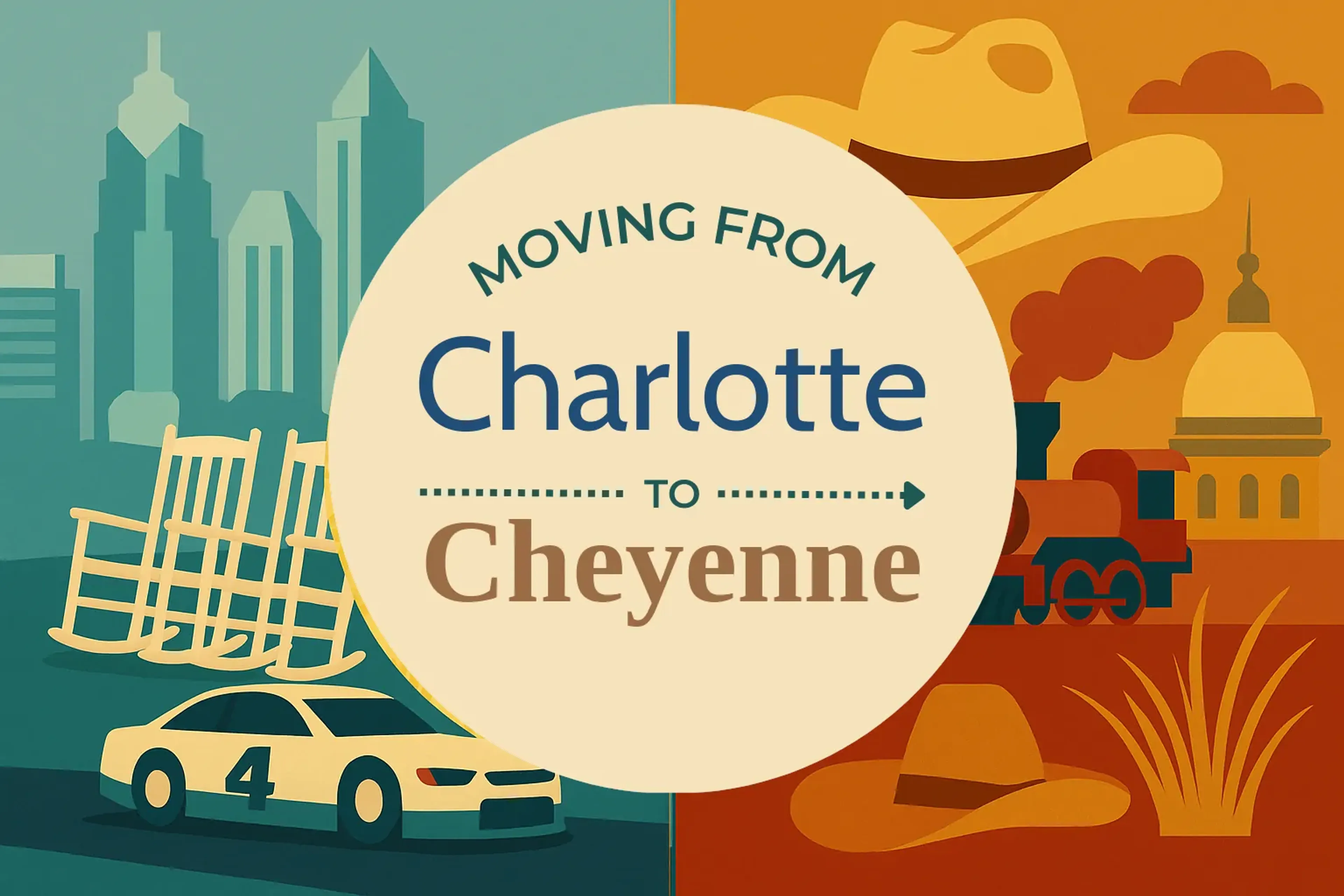 Side-by-side comparison of Charlotte to Cheyenne moving companies