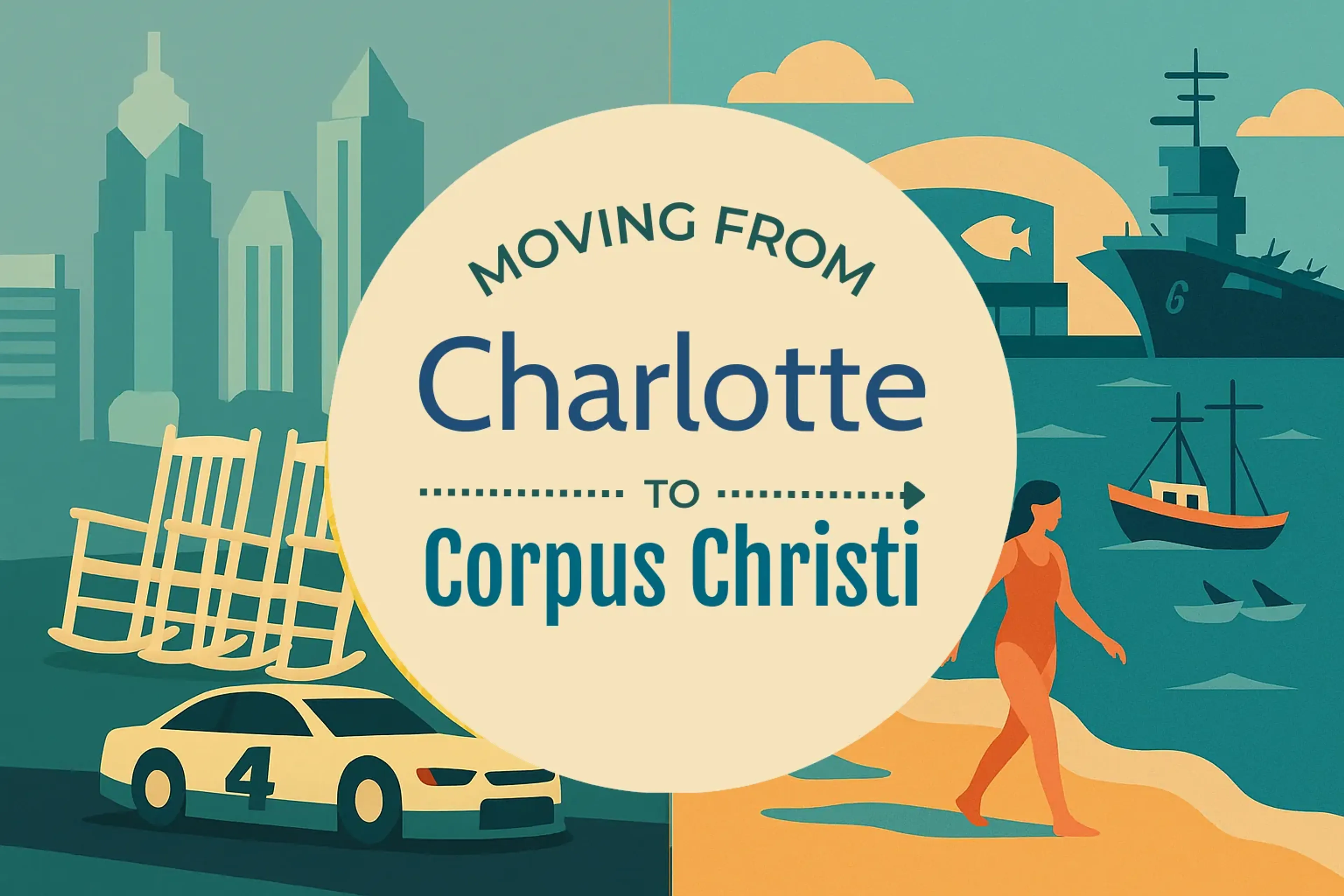 Side-by-side comparison of Charlotte to Corpus Christi moving companies