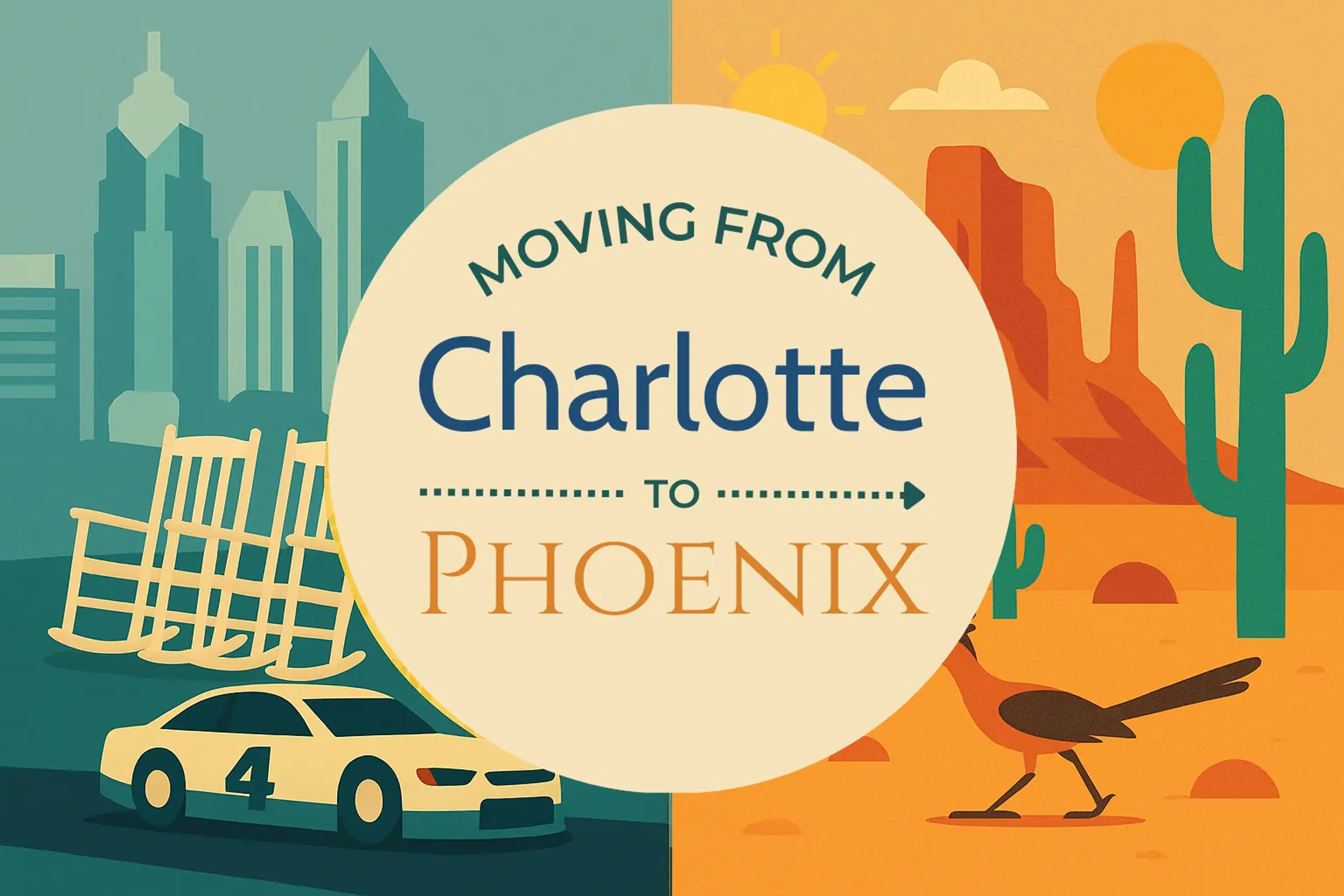 Side-by-side comparison of Charlotte to Phoenix moving companies