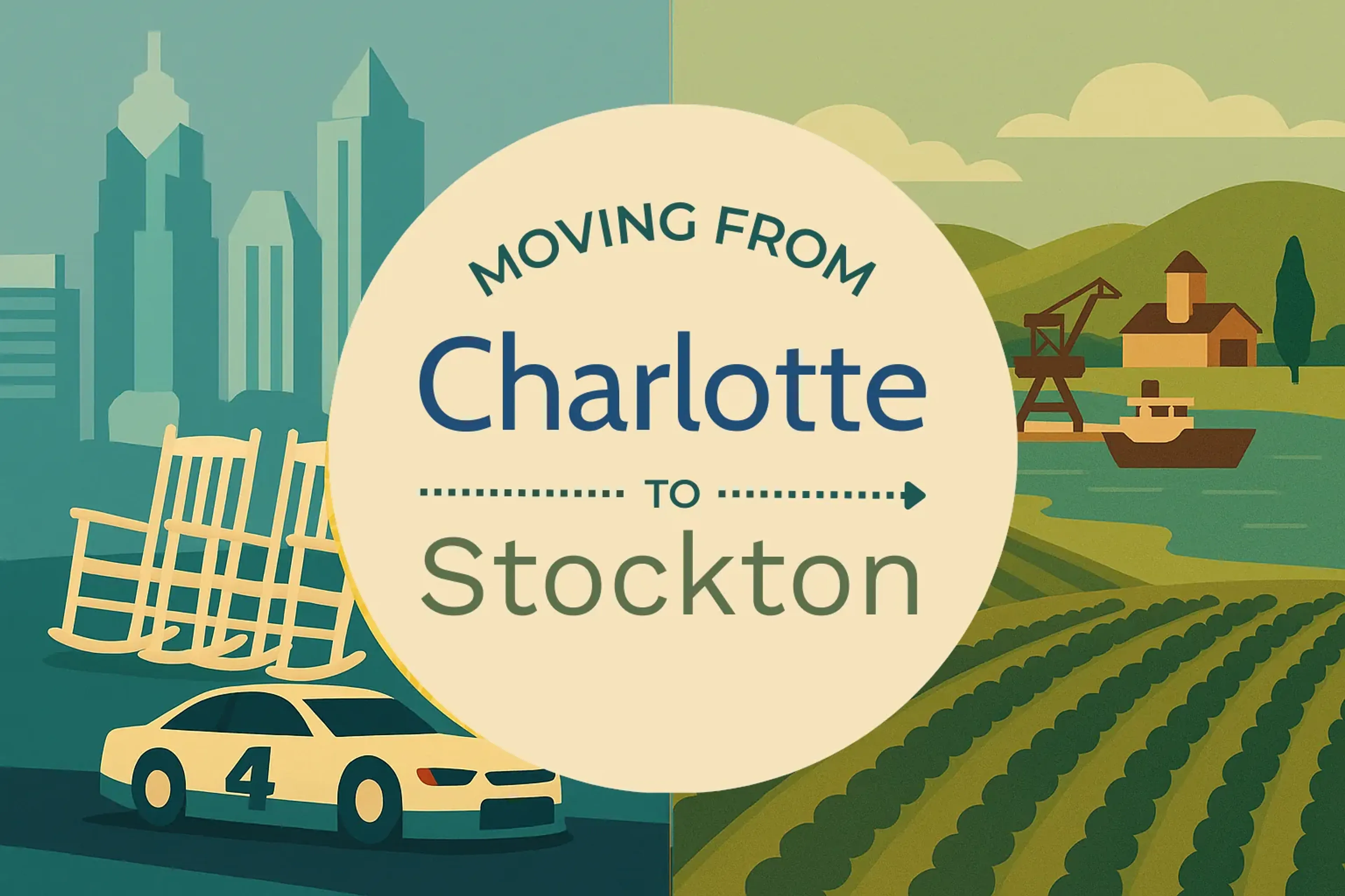 Side-by-side comparison of Charlotte to Stockton moving companies