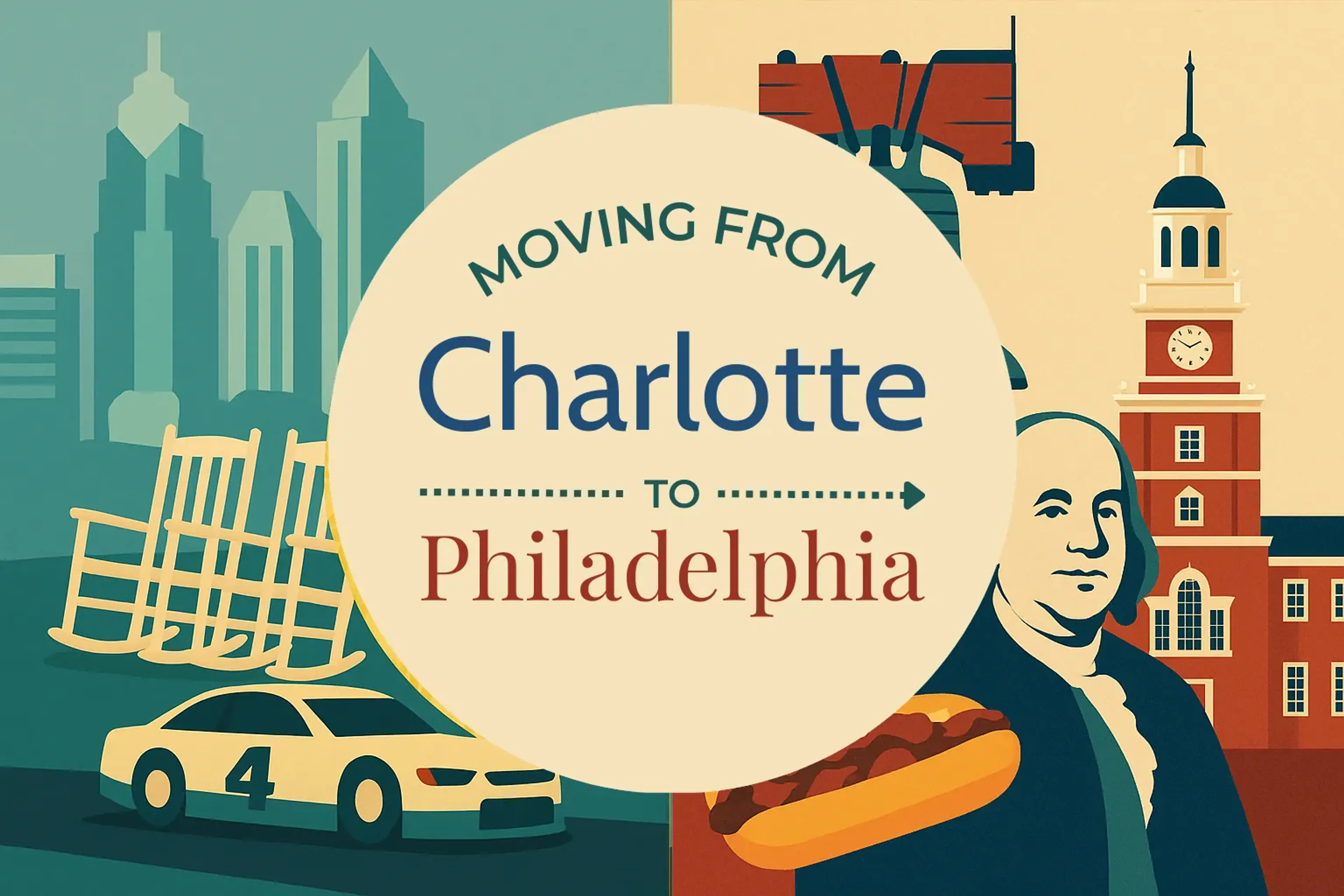 Side-by-side comparison of Charlotte to Philadelphia moving companies