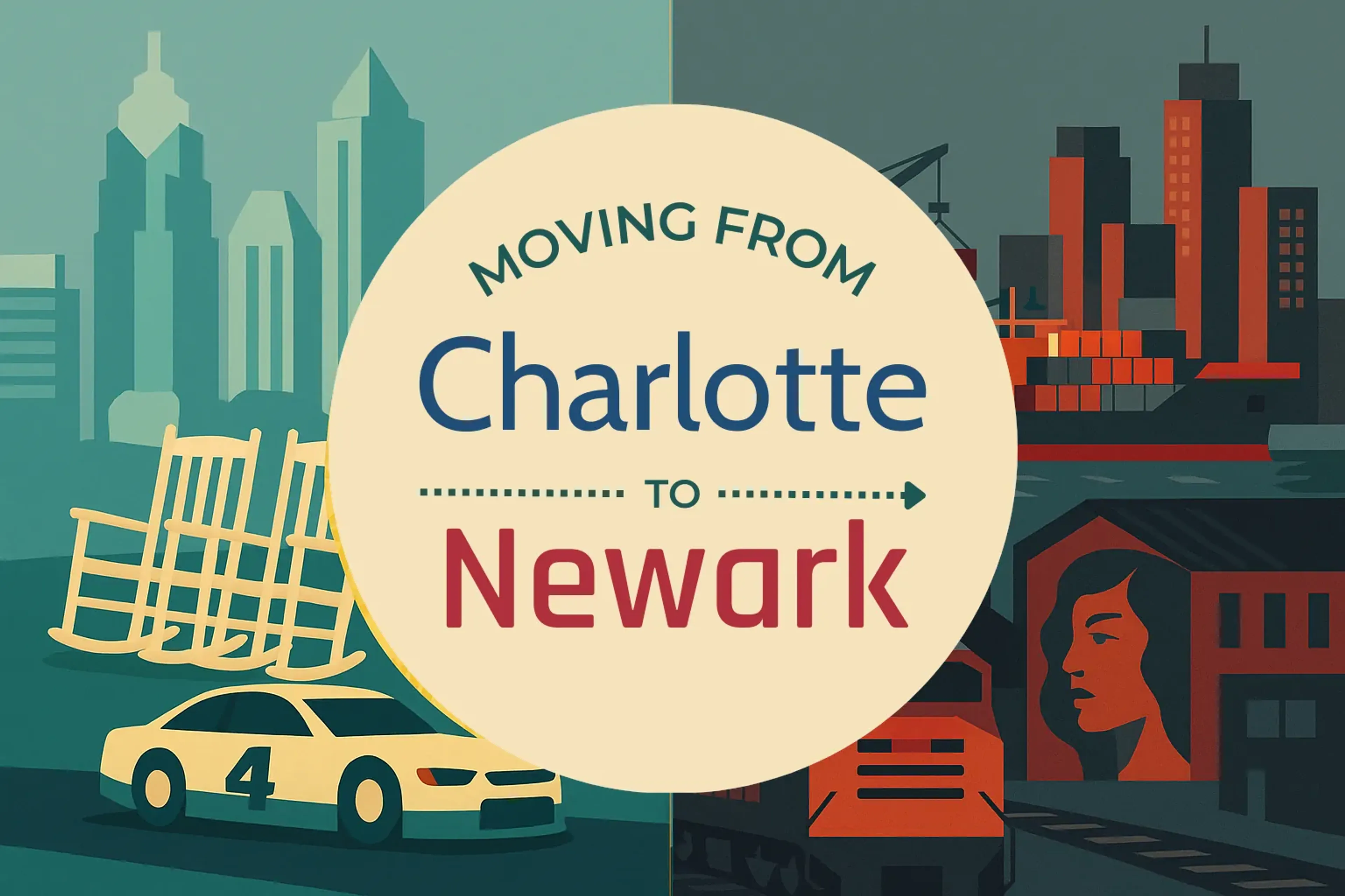 Side-by-side comparison of Charlotte to Newark moving companies