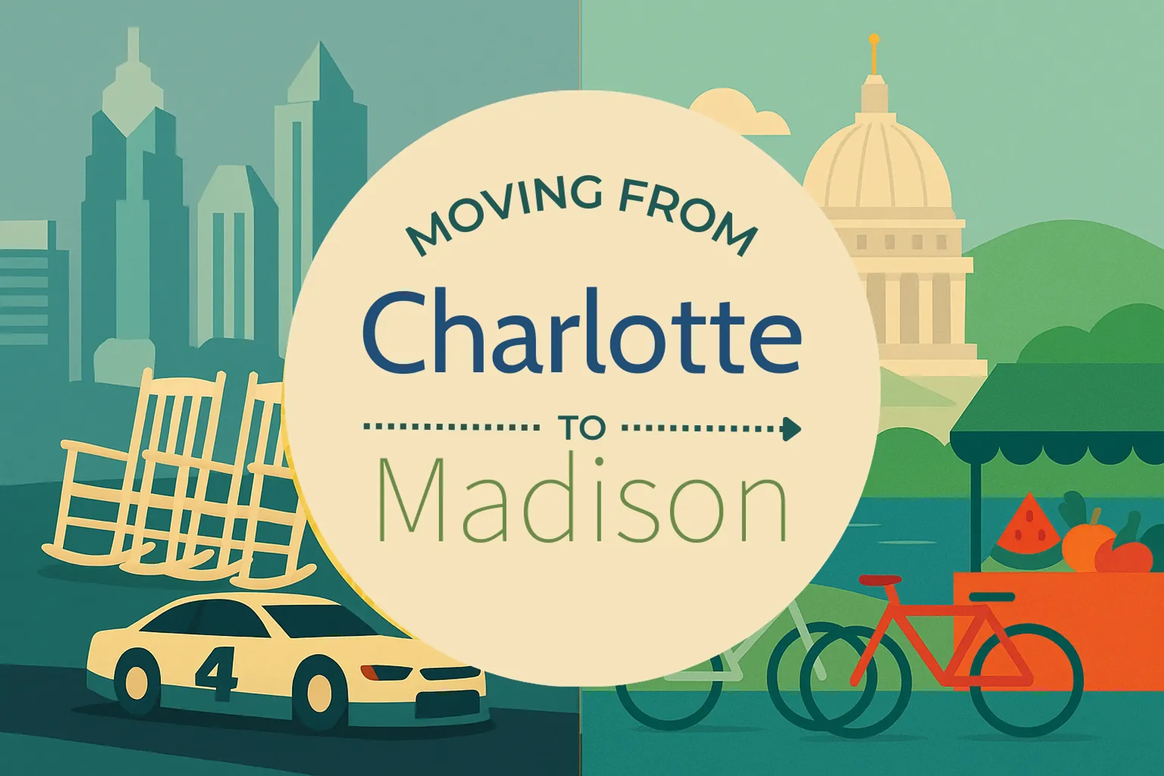Side-by-side comparison of Charlotte to Madison moving companies
