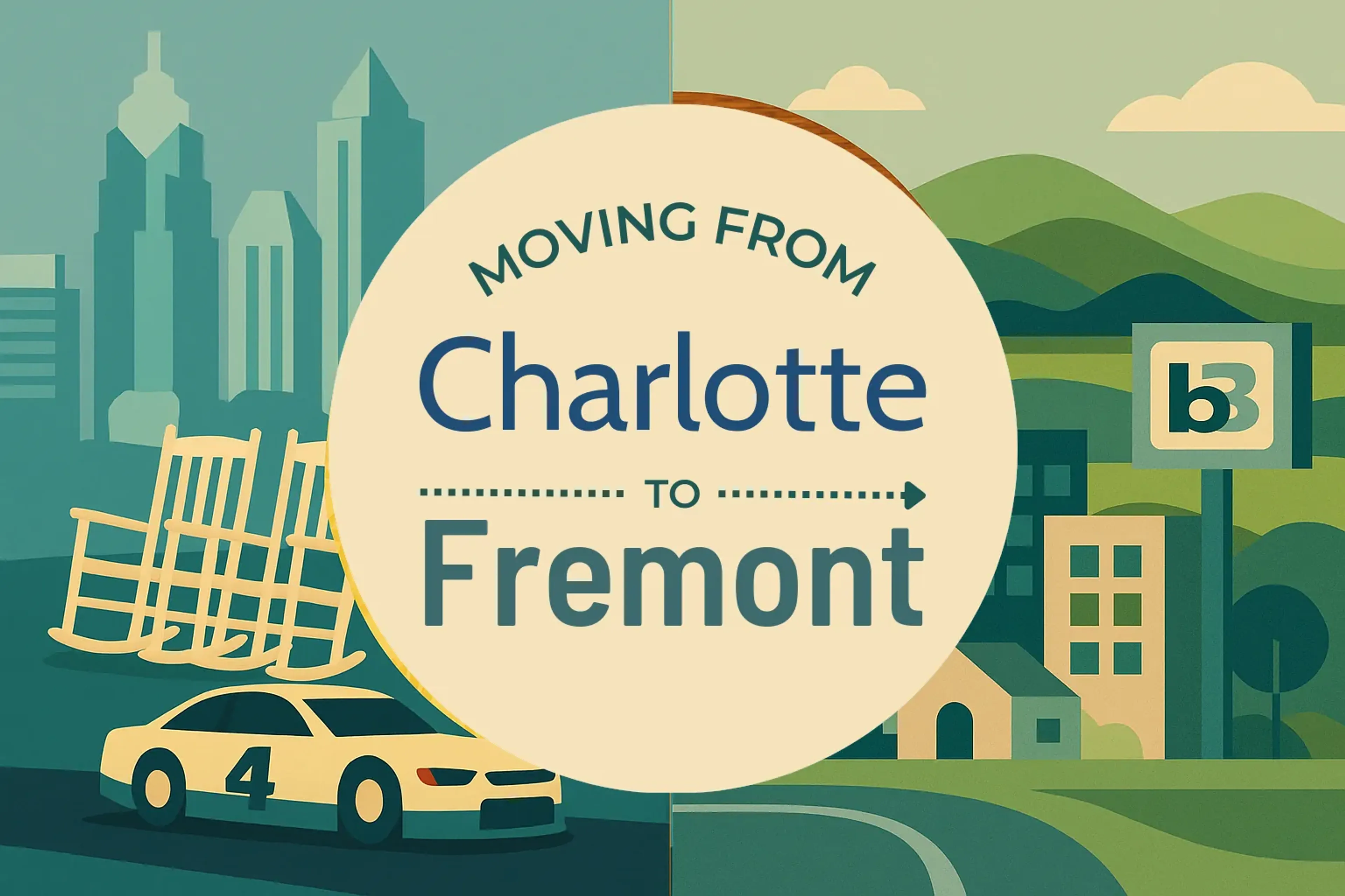 Side-by-side comparison of Charlotte to Fremont moving companies