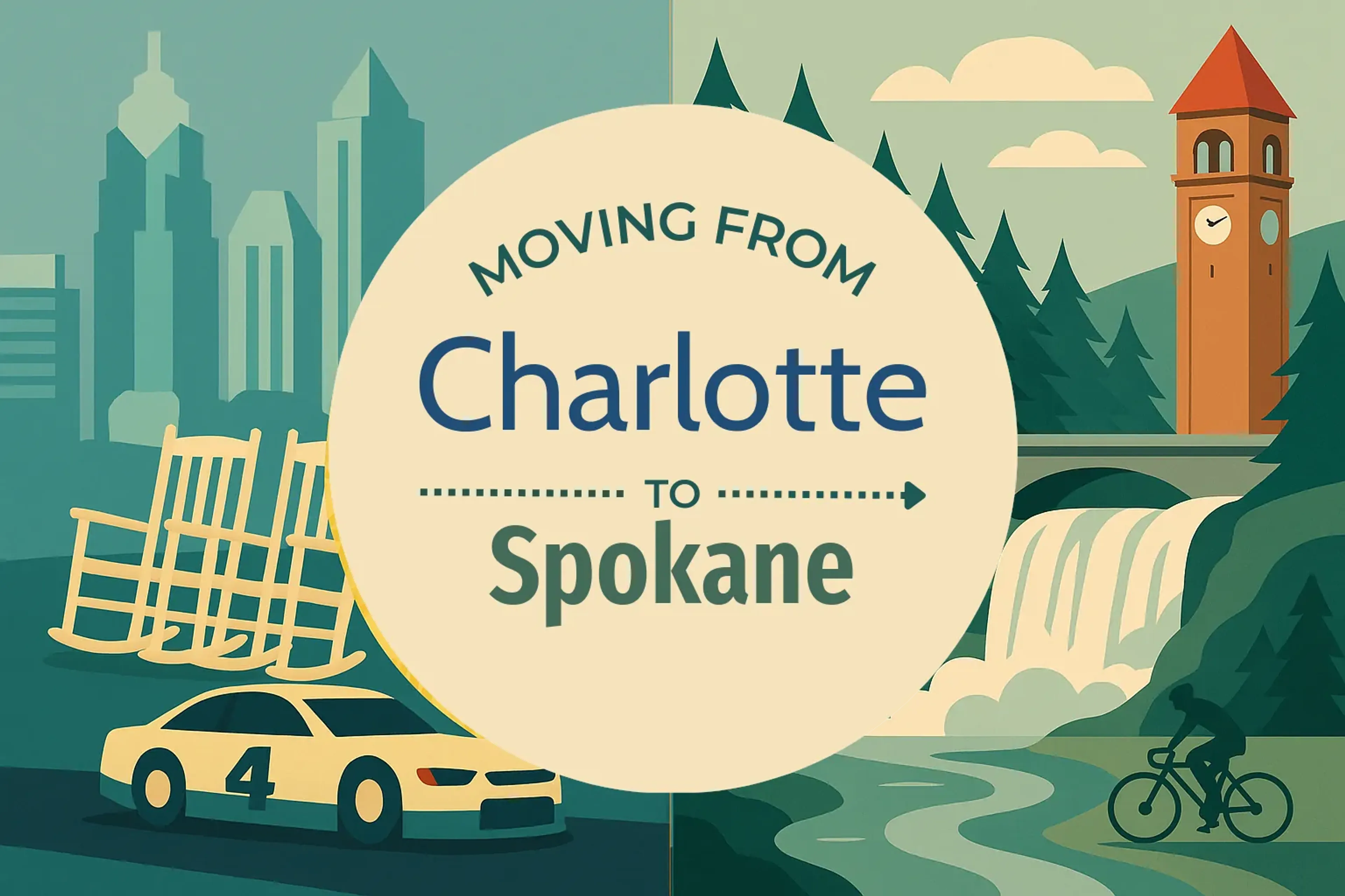 Side-by-side comparison of Charlotte to Spokane moving companies