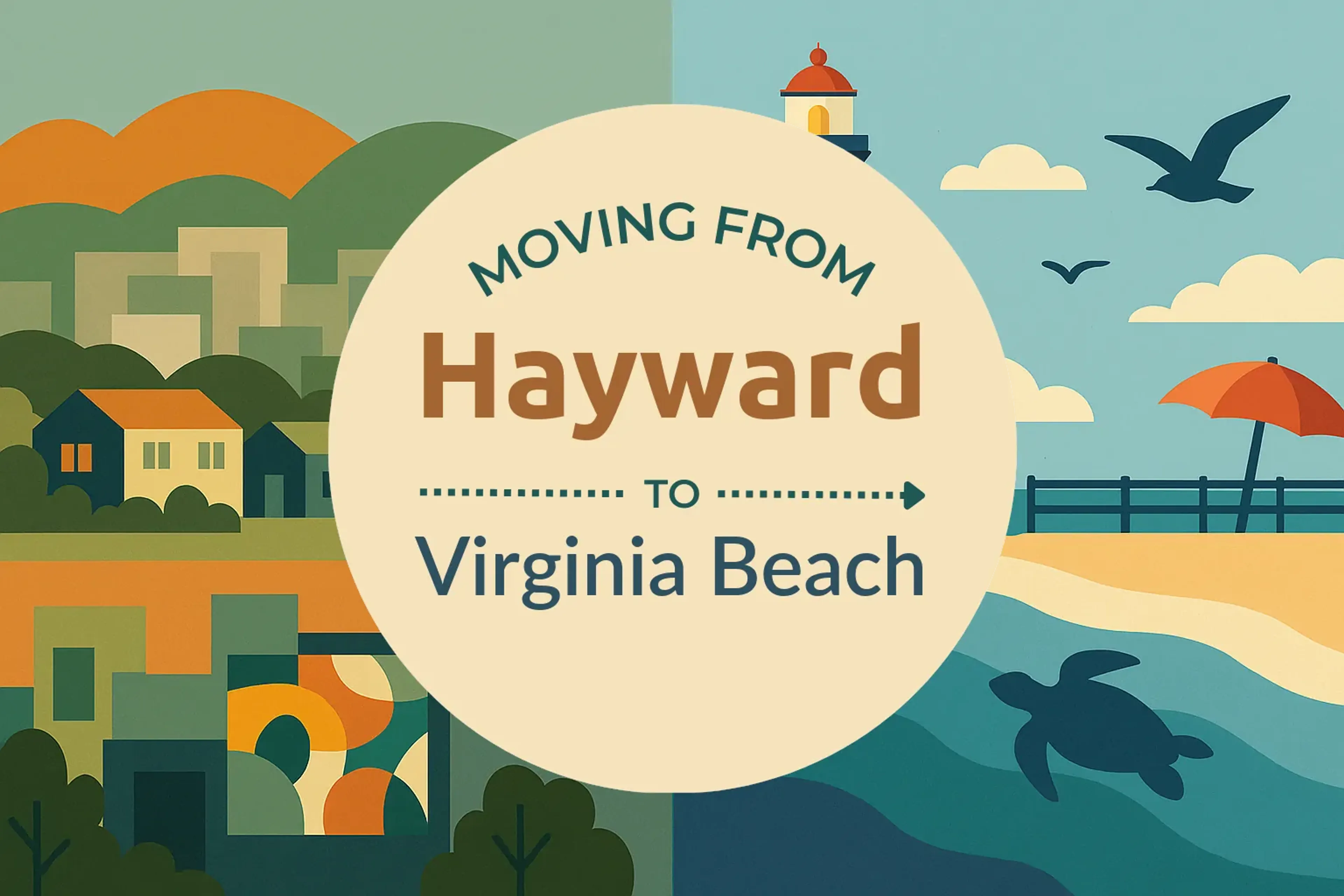 Side-by-side comparison of Hayward to Virginia Beach moving companies