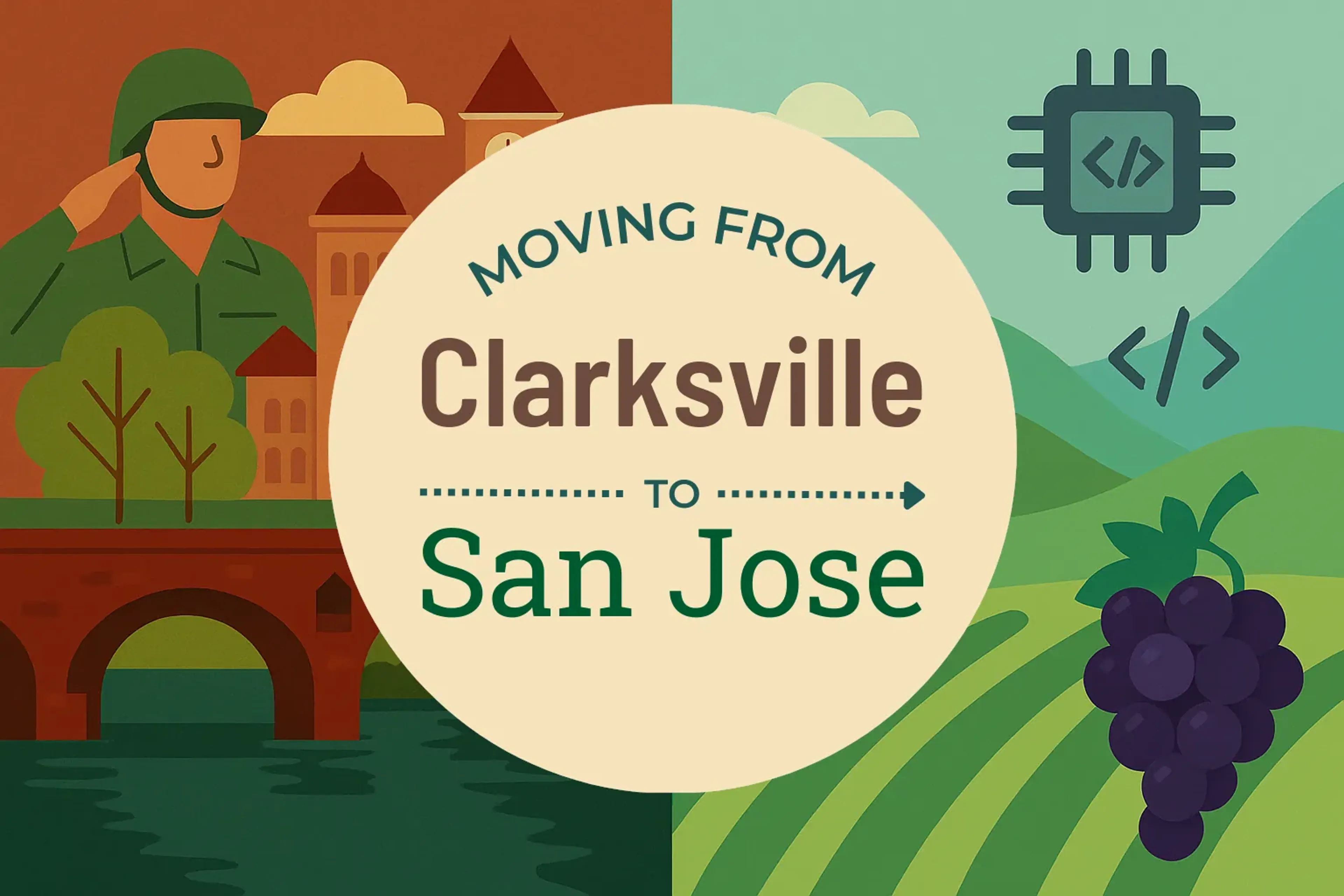 Side-by-side comparison of Clarksville to San Jose moving companies