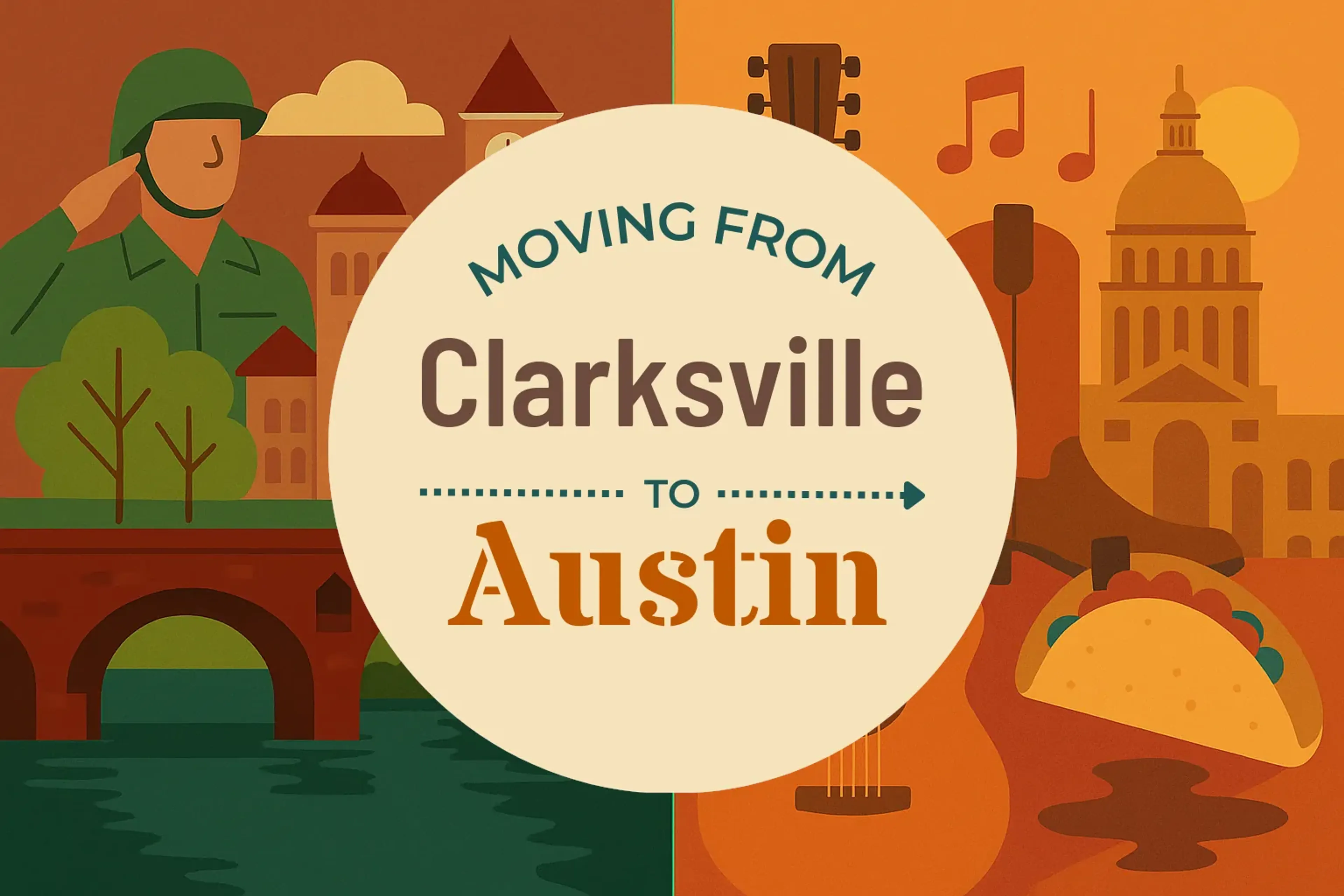 Side-by-side comparison of Clarksville to Austin moving companies
