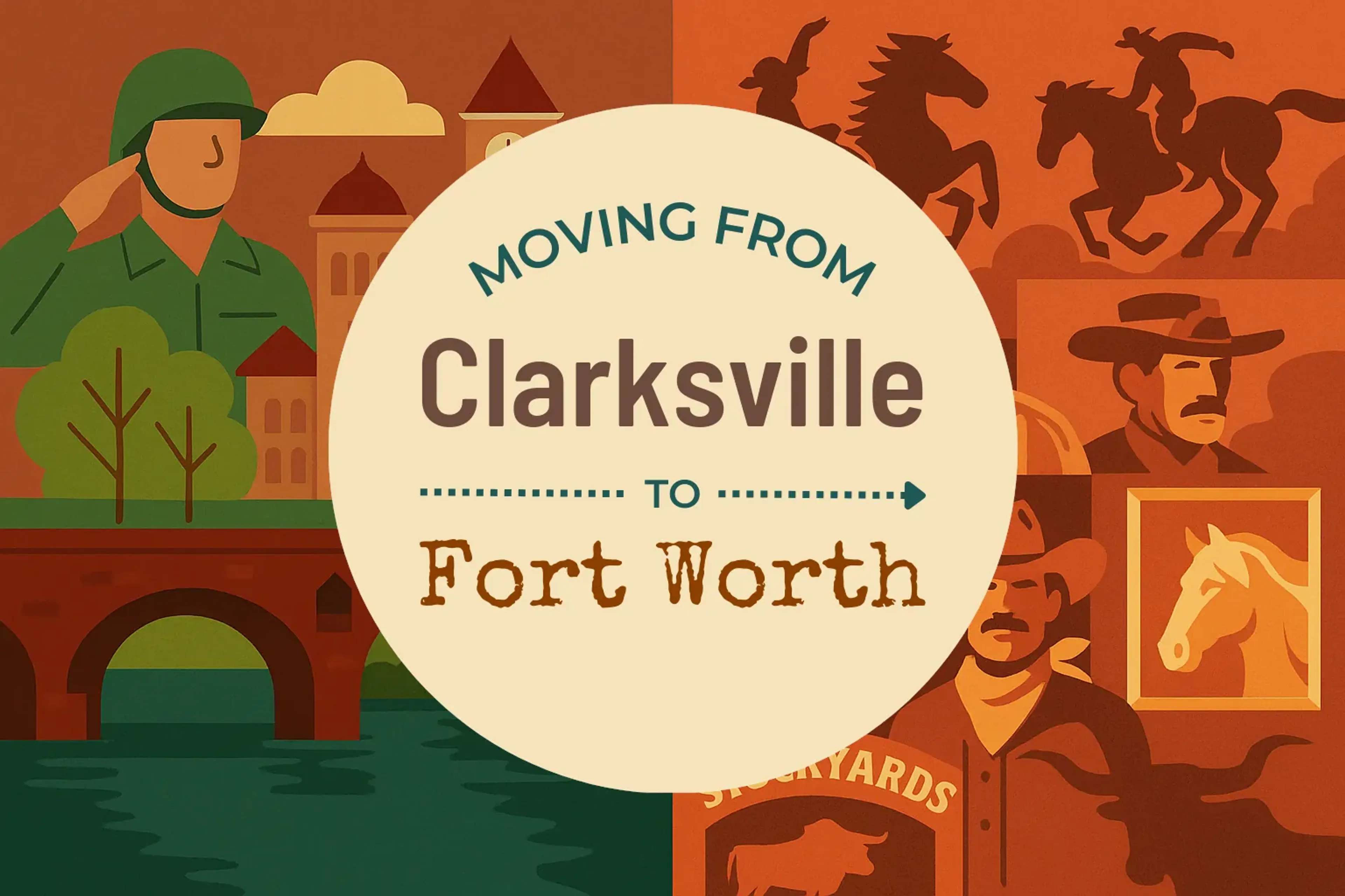 Side-by-side comparison of Clarksville to Fort Worth moving companies