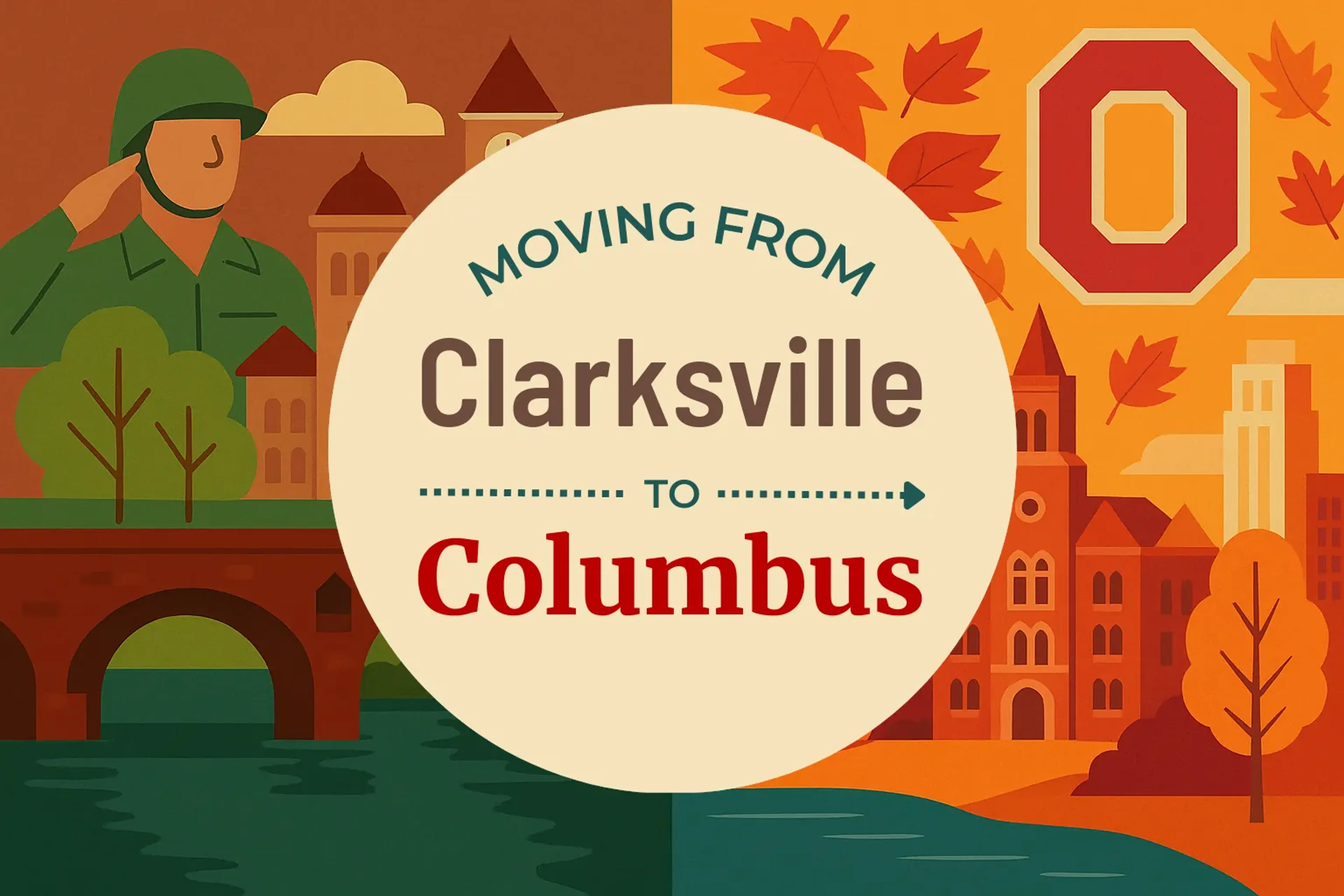 Side-by-side comparison of Clarksville to Columbus moving companies