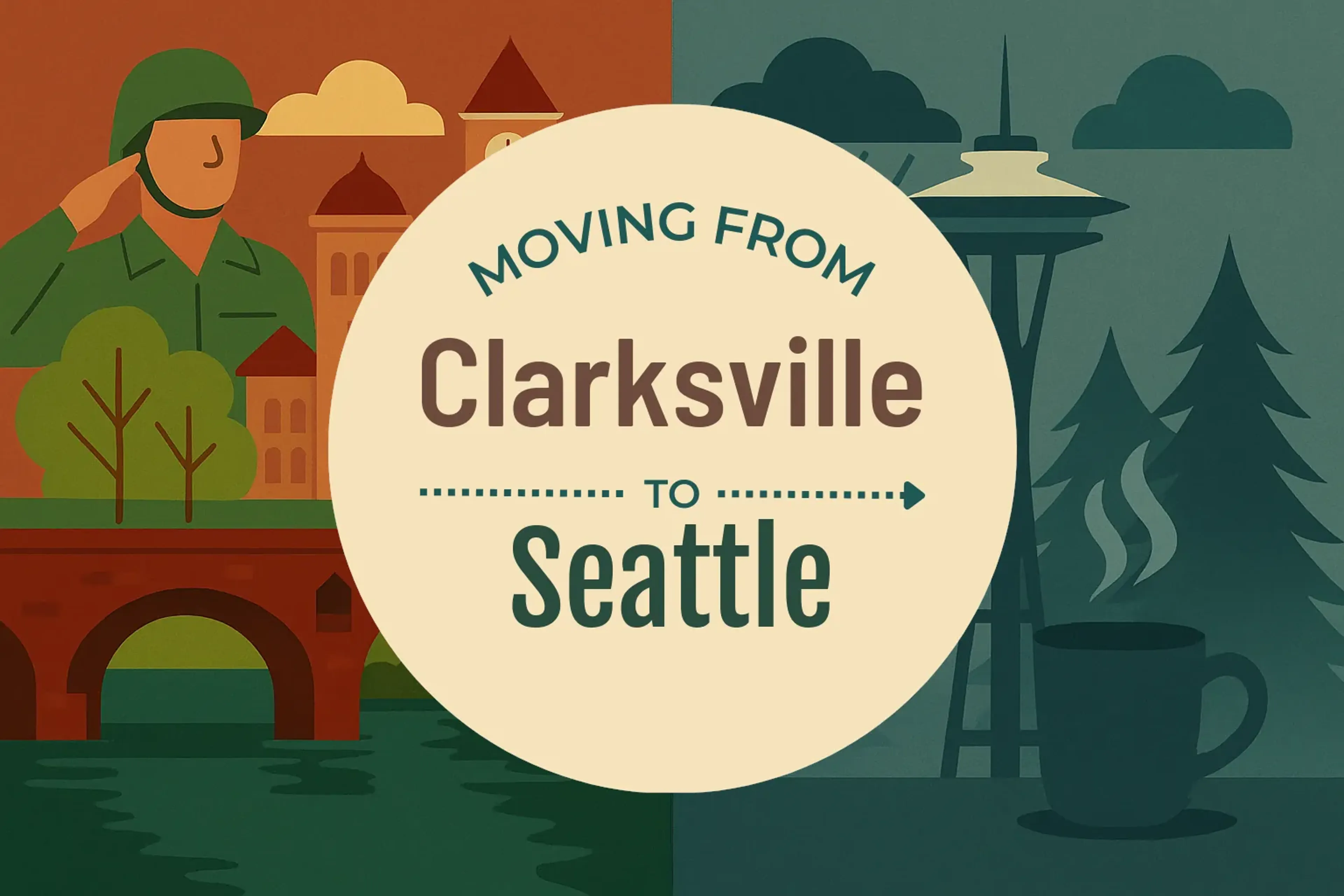 Side-by-side comparison of Clarksville to Seattle moving companies
