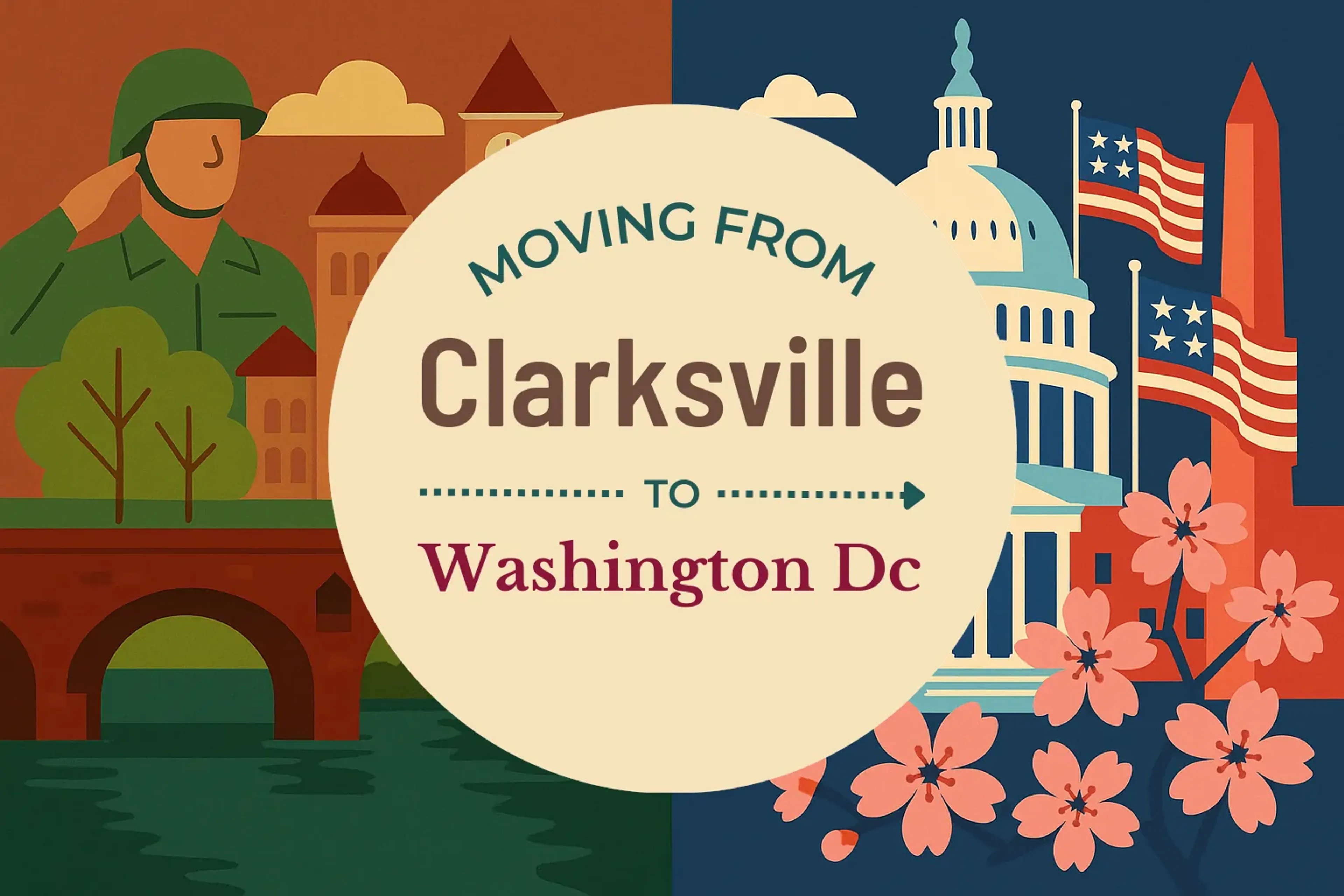 Side-by-side comparison of Clarksville to Washington DC moving companies