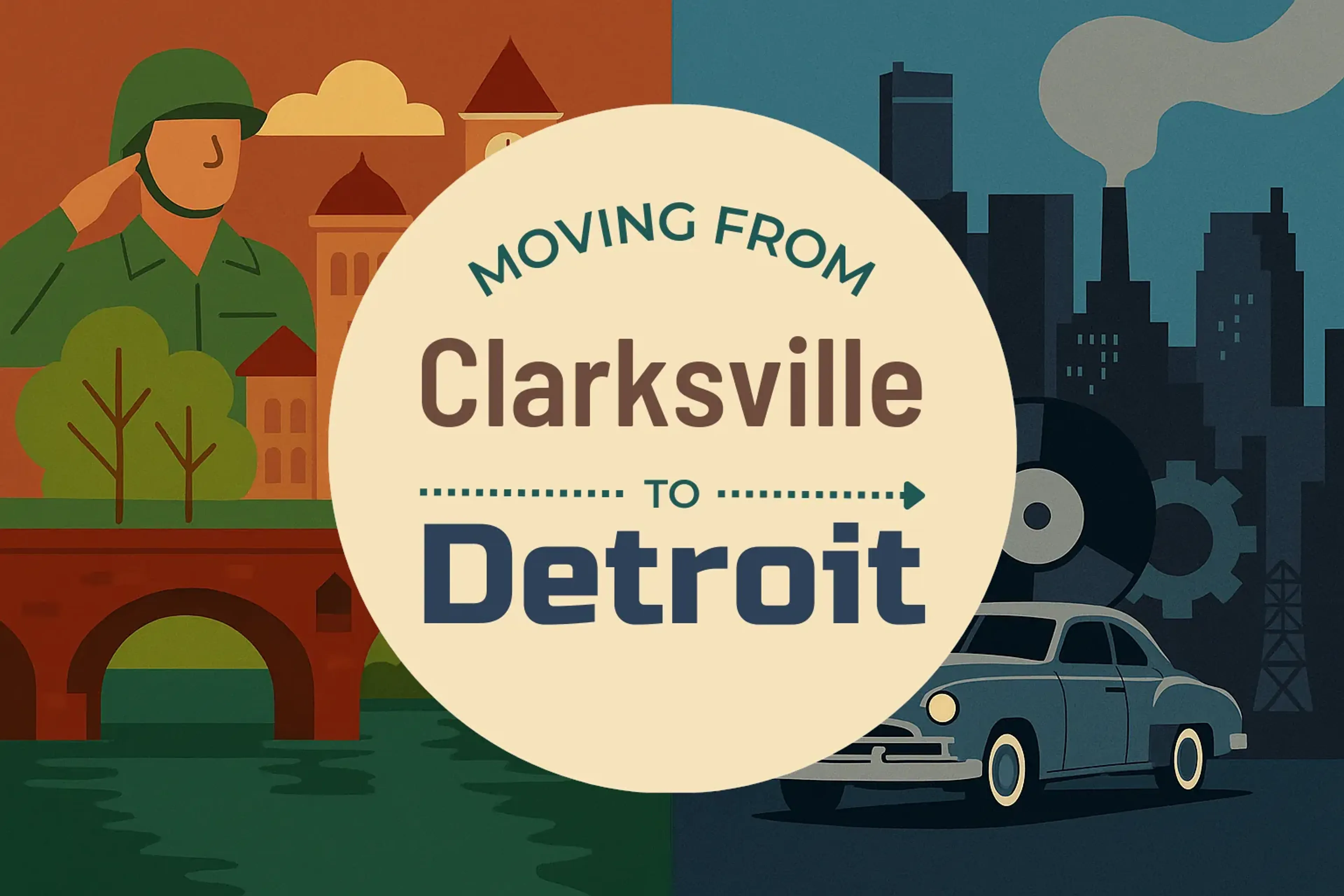 Side-by-side comparison of Clarksville to Detroit moving companies