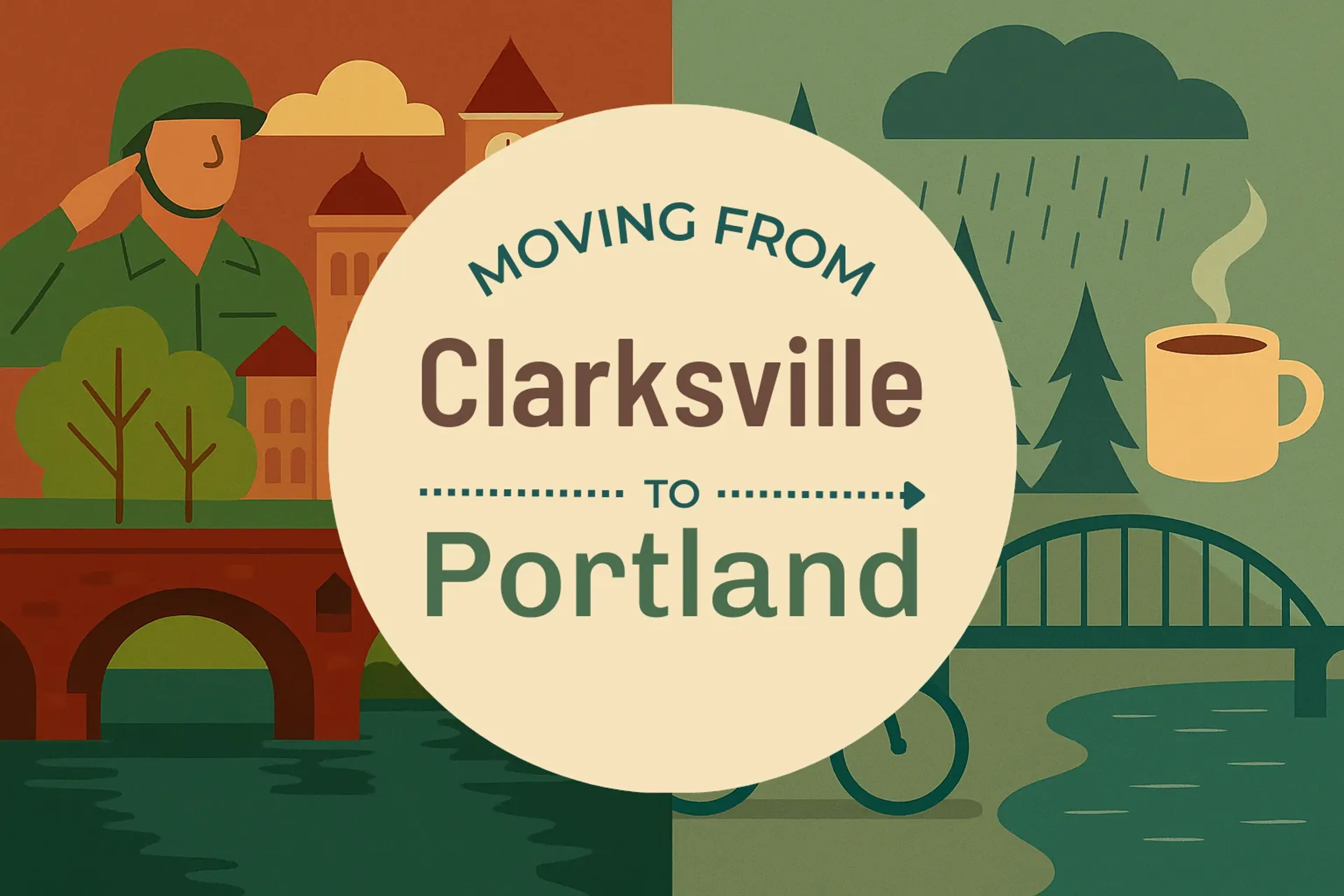 Side-by-side comparison of Clarksville to Portland moving companies