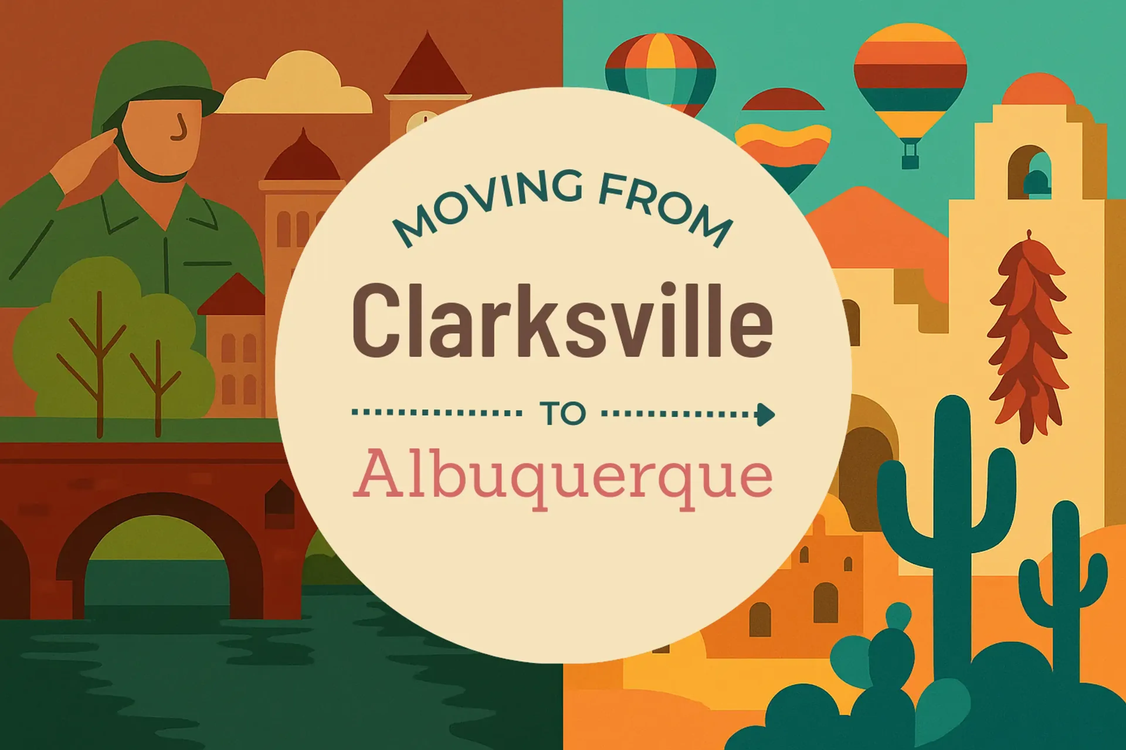 Side-by-side comparison of Clarksville to Albuquerque moving companies
