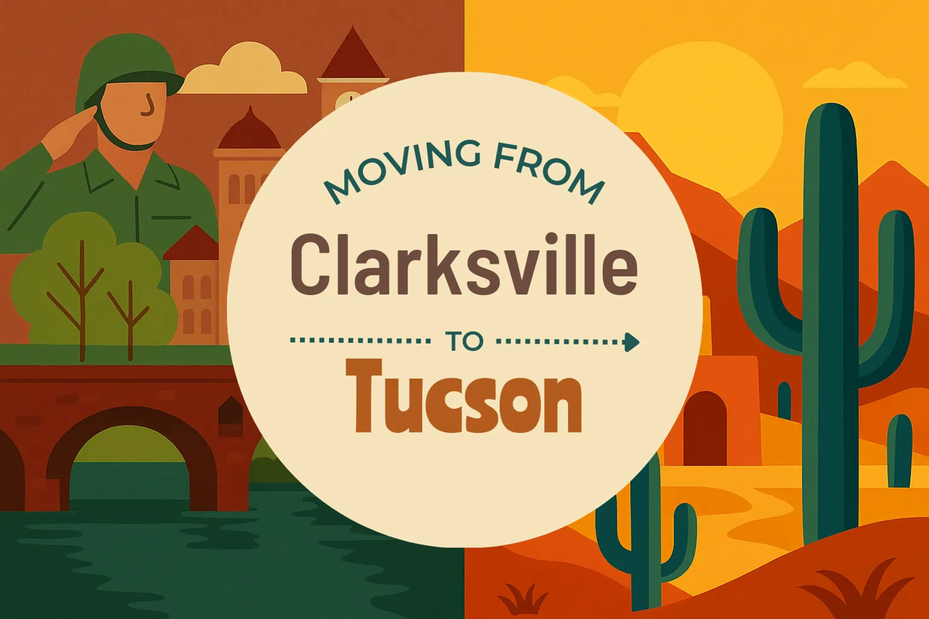 Side-by-side comparison of Clarksville to Tucson moving companies