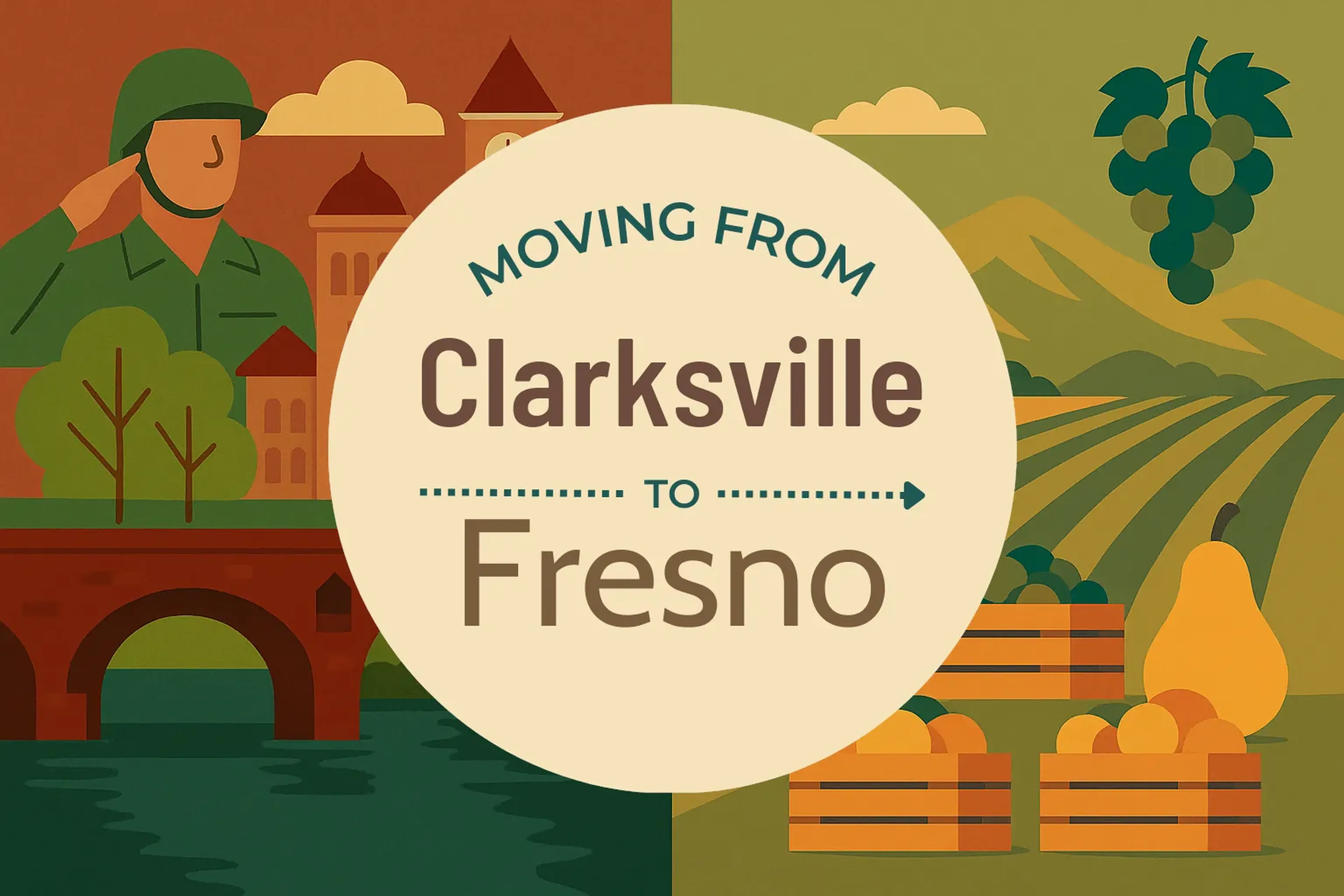 Side-by-side comparison of Clarksville to Fresno moving companies