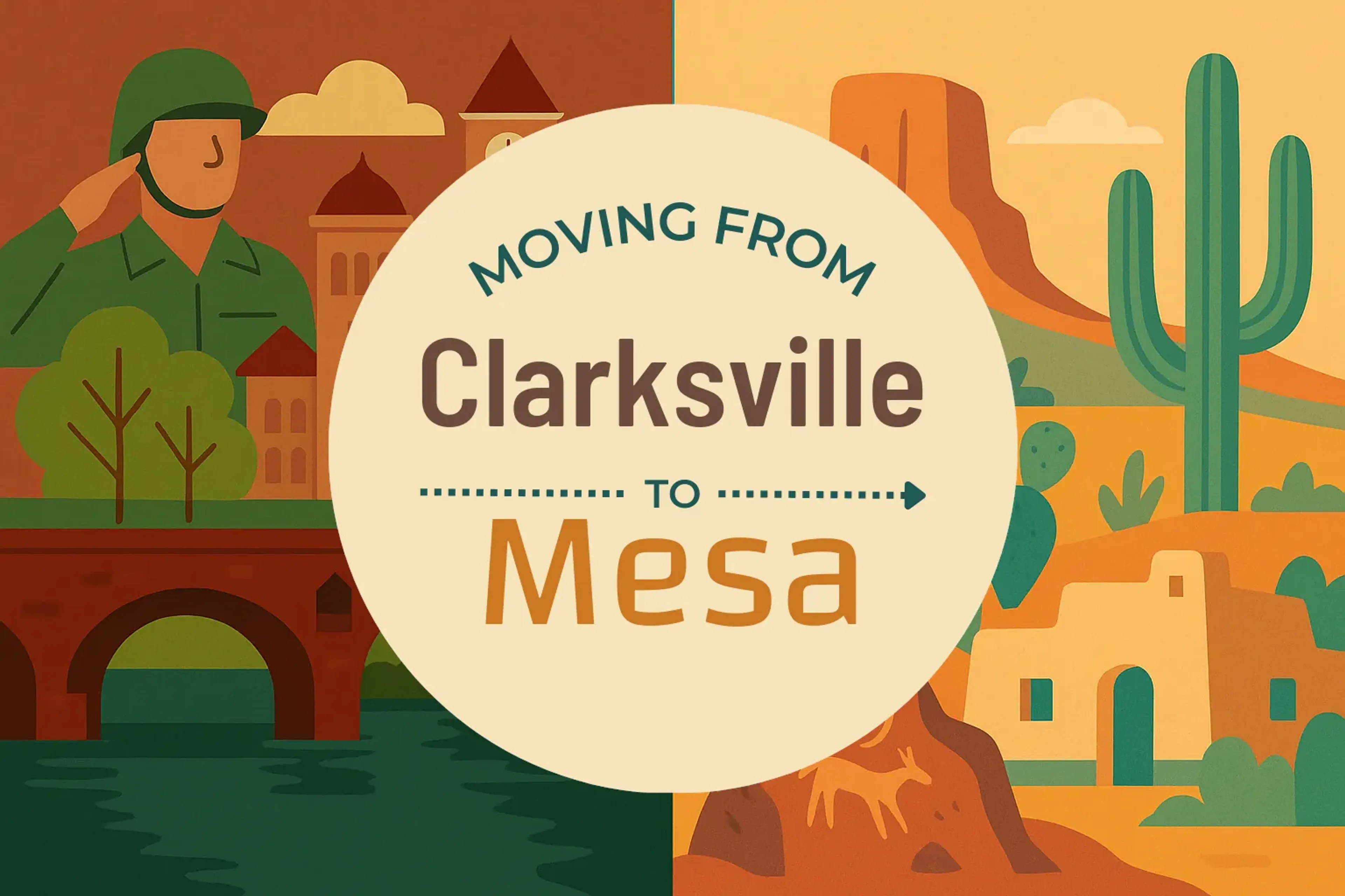 Side-by-side comparison of Clarksville to Mesa moving companies