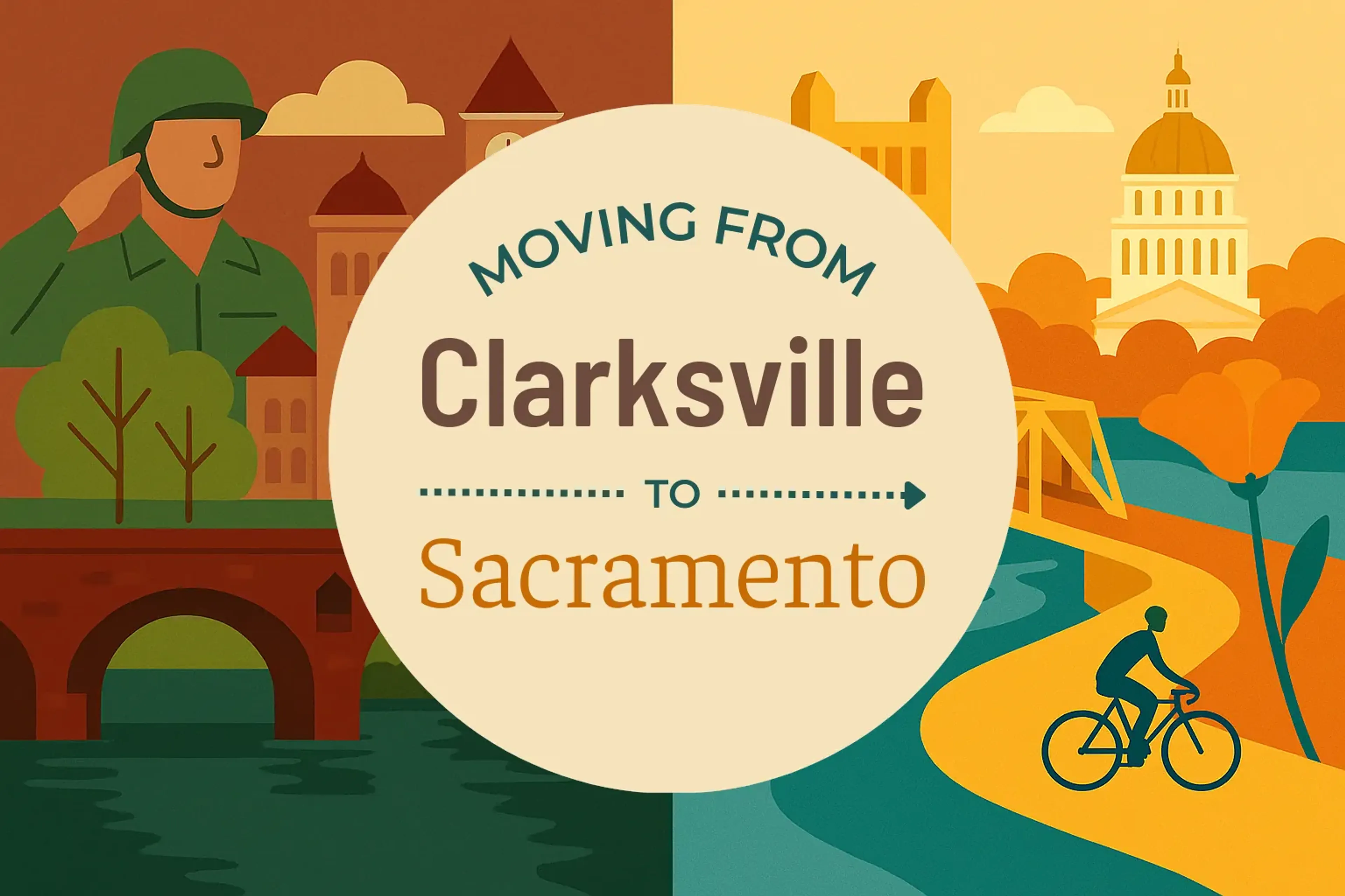 Side-by-side comparison of Clarksville to Sacramento moving companies