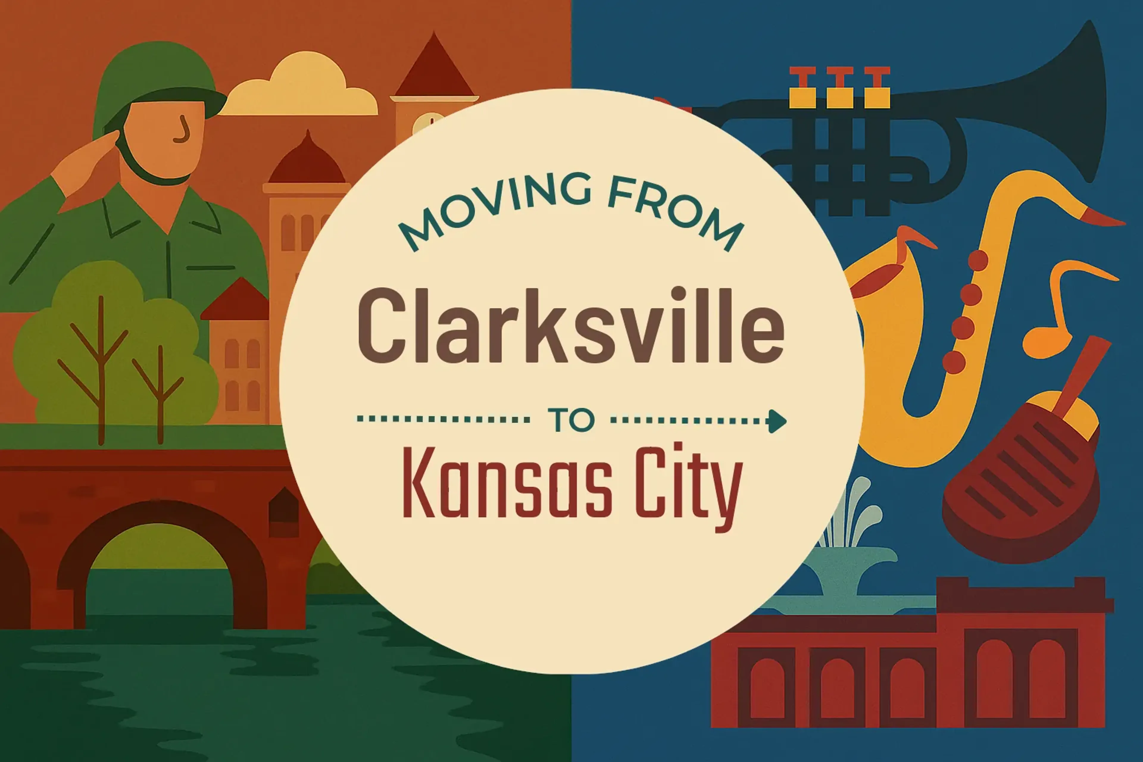 Side-by-side comparison of Clarksville to Kansas City moving companies