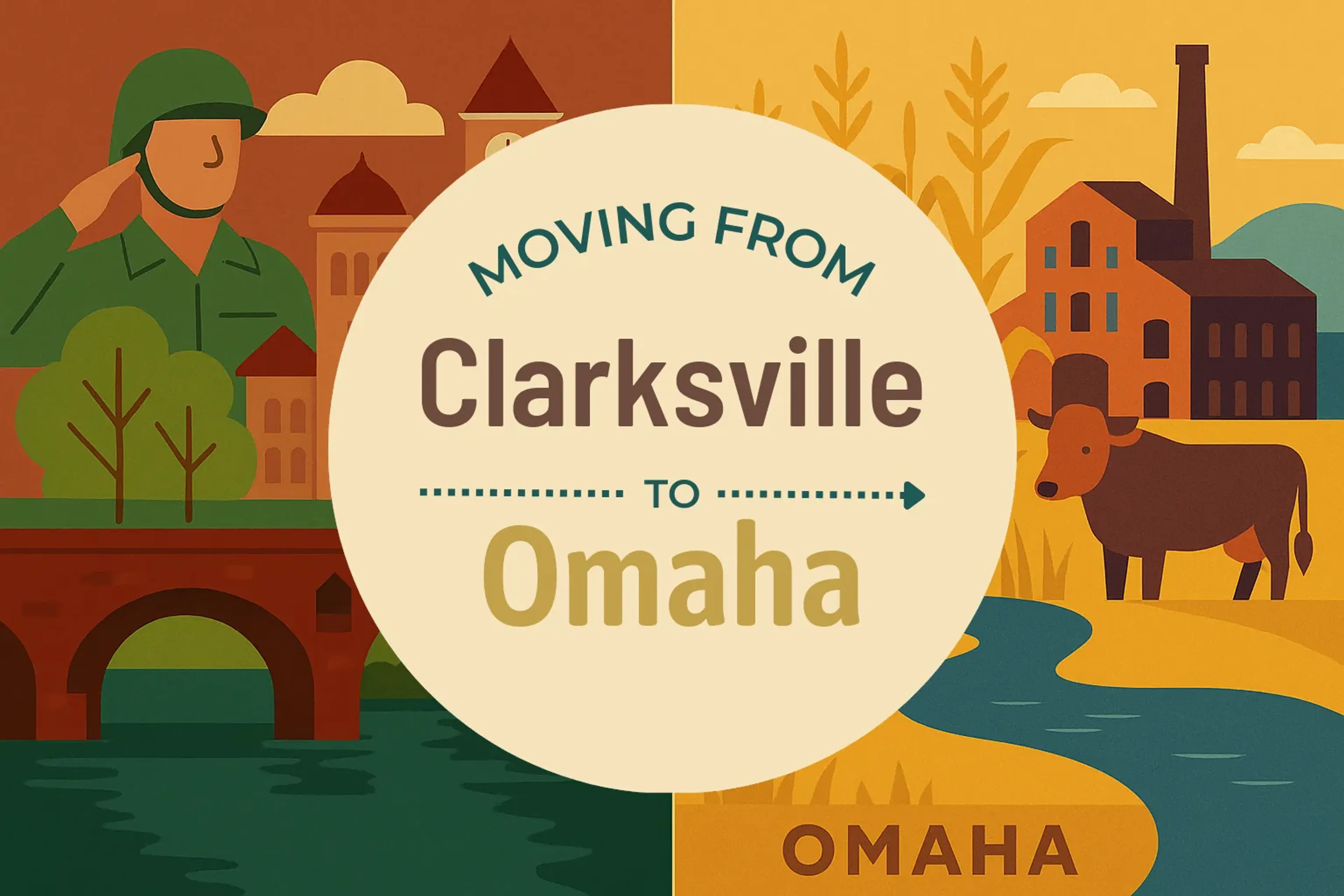 Side-by-side comparison of Clarksville to Omaha moving companies